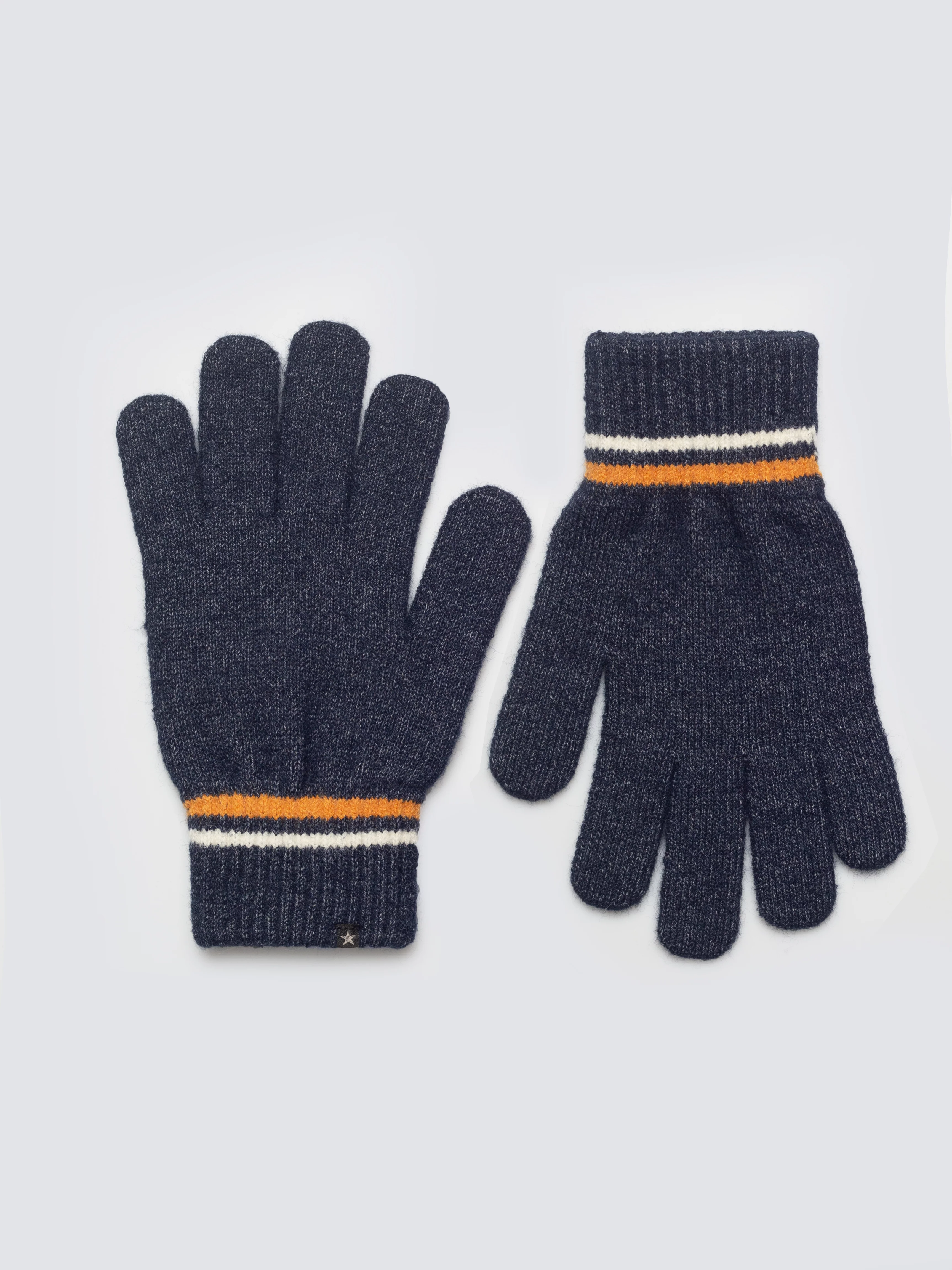 Rękawiczki męskie z kolorowym akcentem granatowe Wandegorso 404