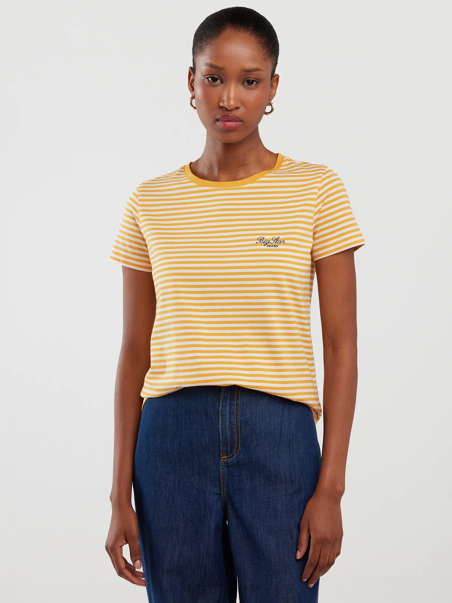 Koszulka damska w paski żółto-biała Zenaida 703