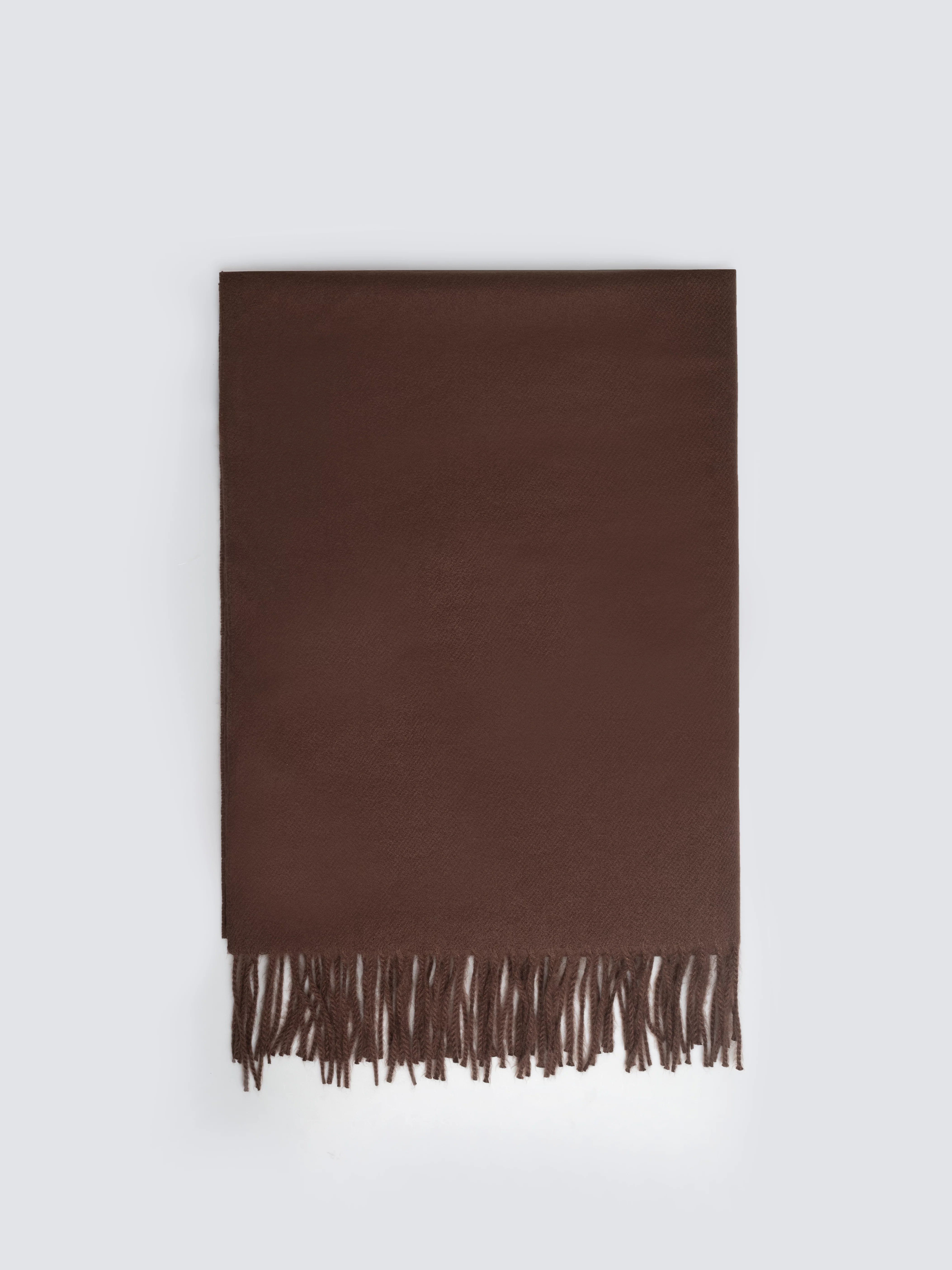 Szal damski z frędzlami brązowy Herynias 804