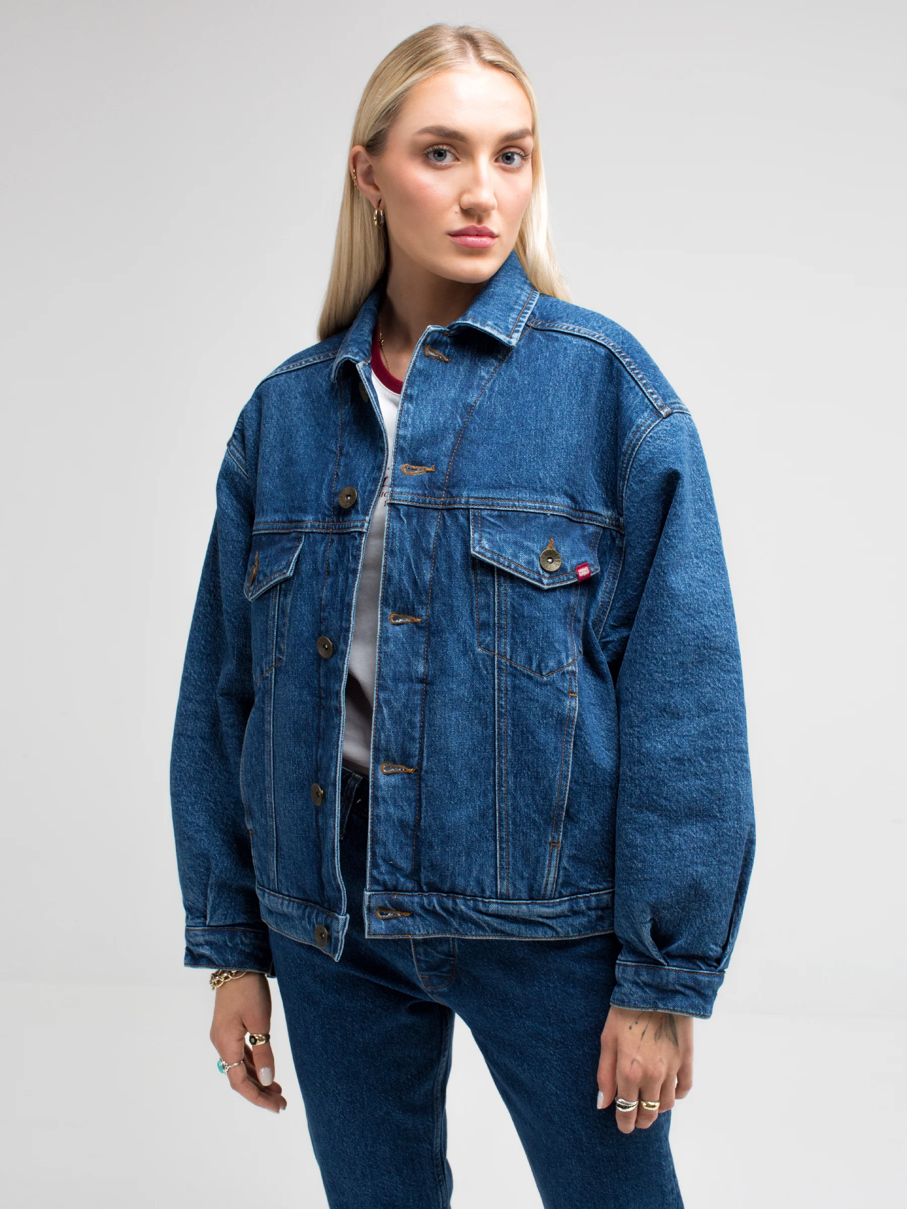 Kurtka damska jeansowa z kolekcji Authentic granatowa Authentic 500