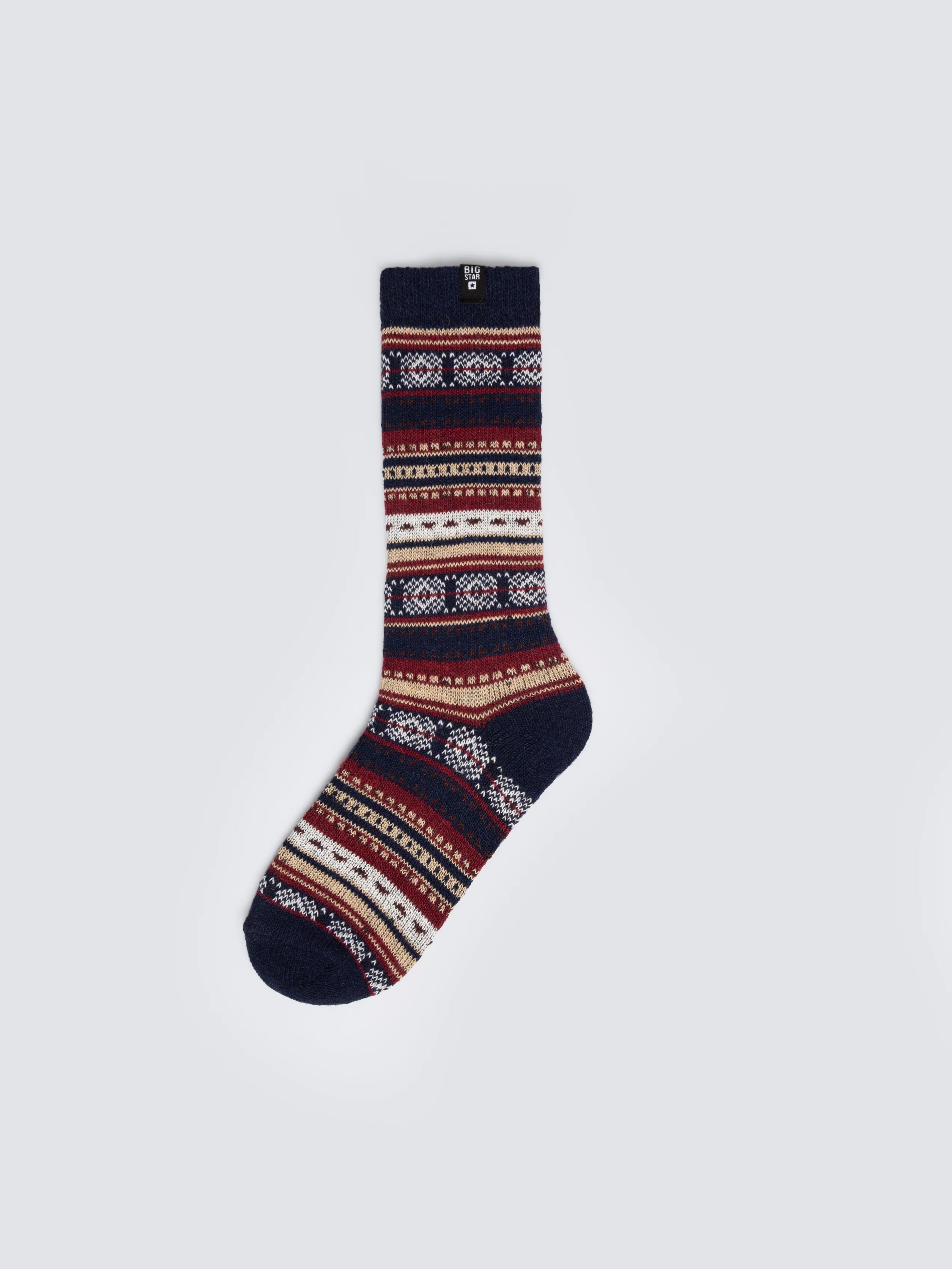 Skarpety męskie długie z dodatkiem wełny granatowe Nordis 403