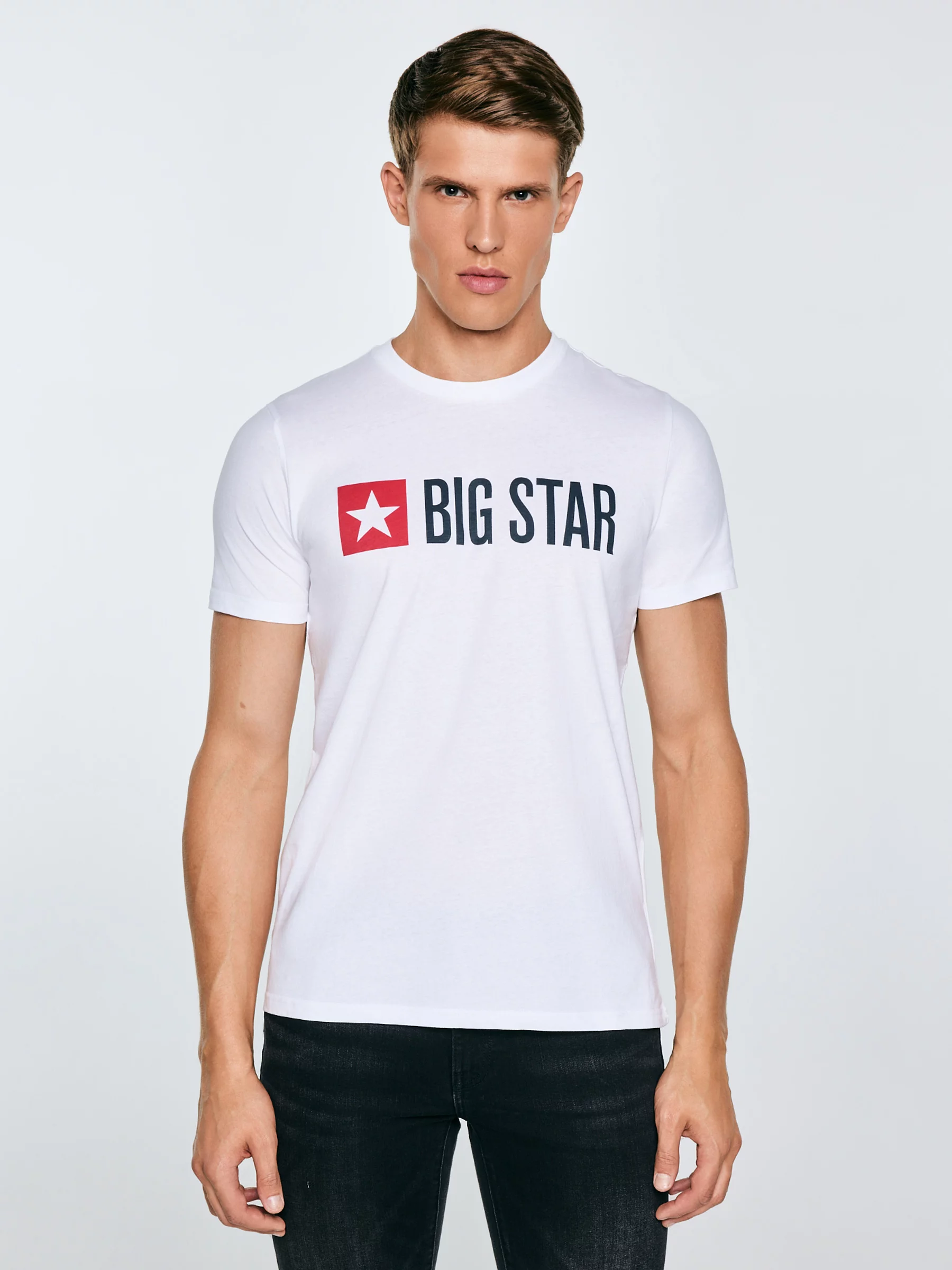 Koszulka męska z logo BIG STAR biała Quado 101
