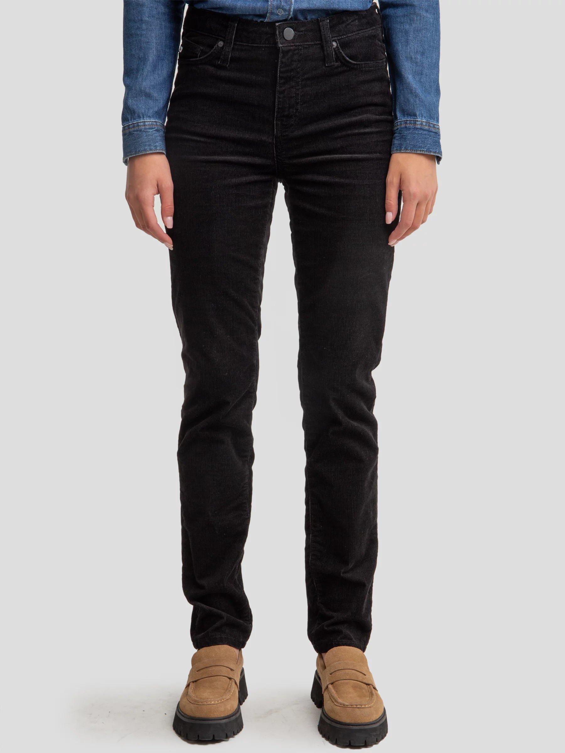 Spodnie damskie sztruks czarne Katrina High Waist Cord 907