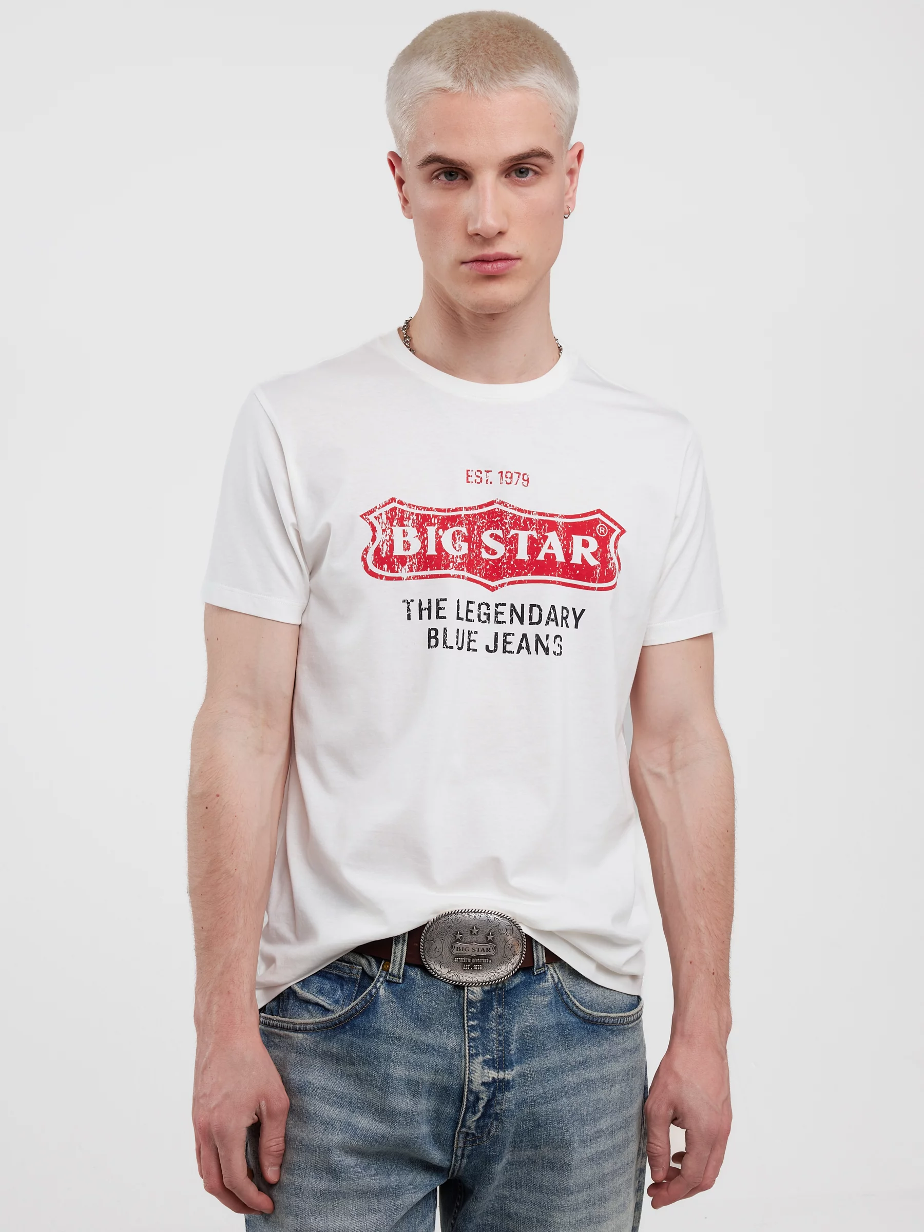 Koszulka męska z nadrukiem biała Millaner 101