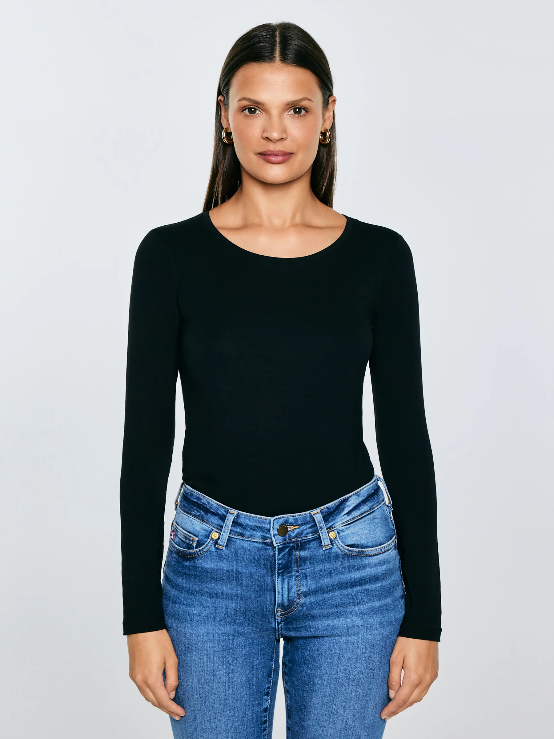 Bluzka damska z bawełny supima czarna Supiclassicala 906