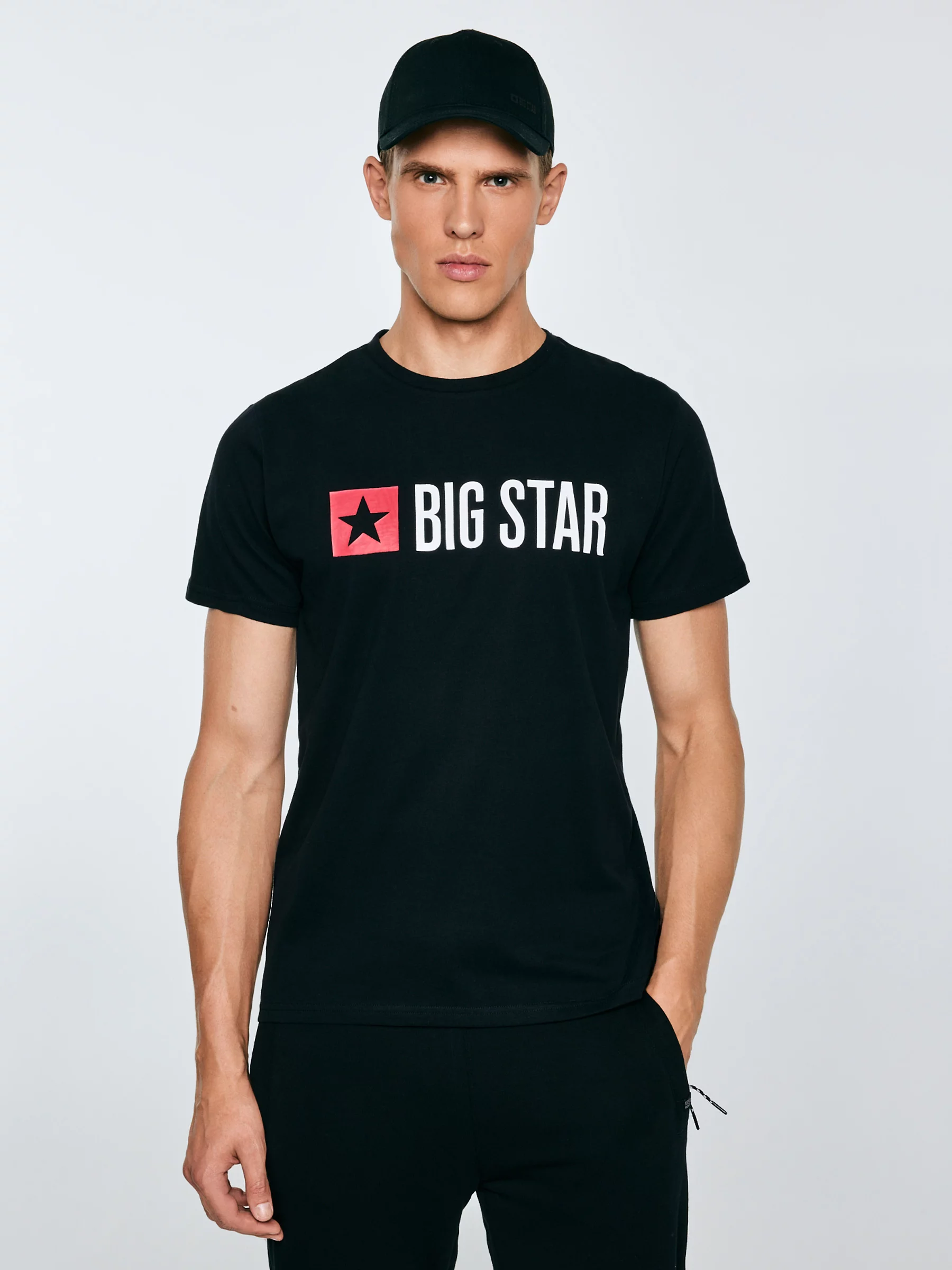 Koszulka męska z logo BIG STAR czarna Quado 906