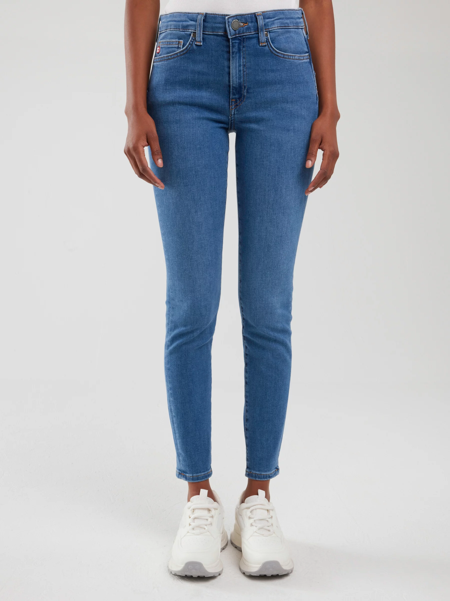 Jeansy damskie push up z wysokim stanem niebieskie Melinda High Waist 340