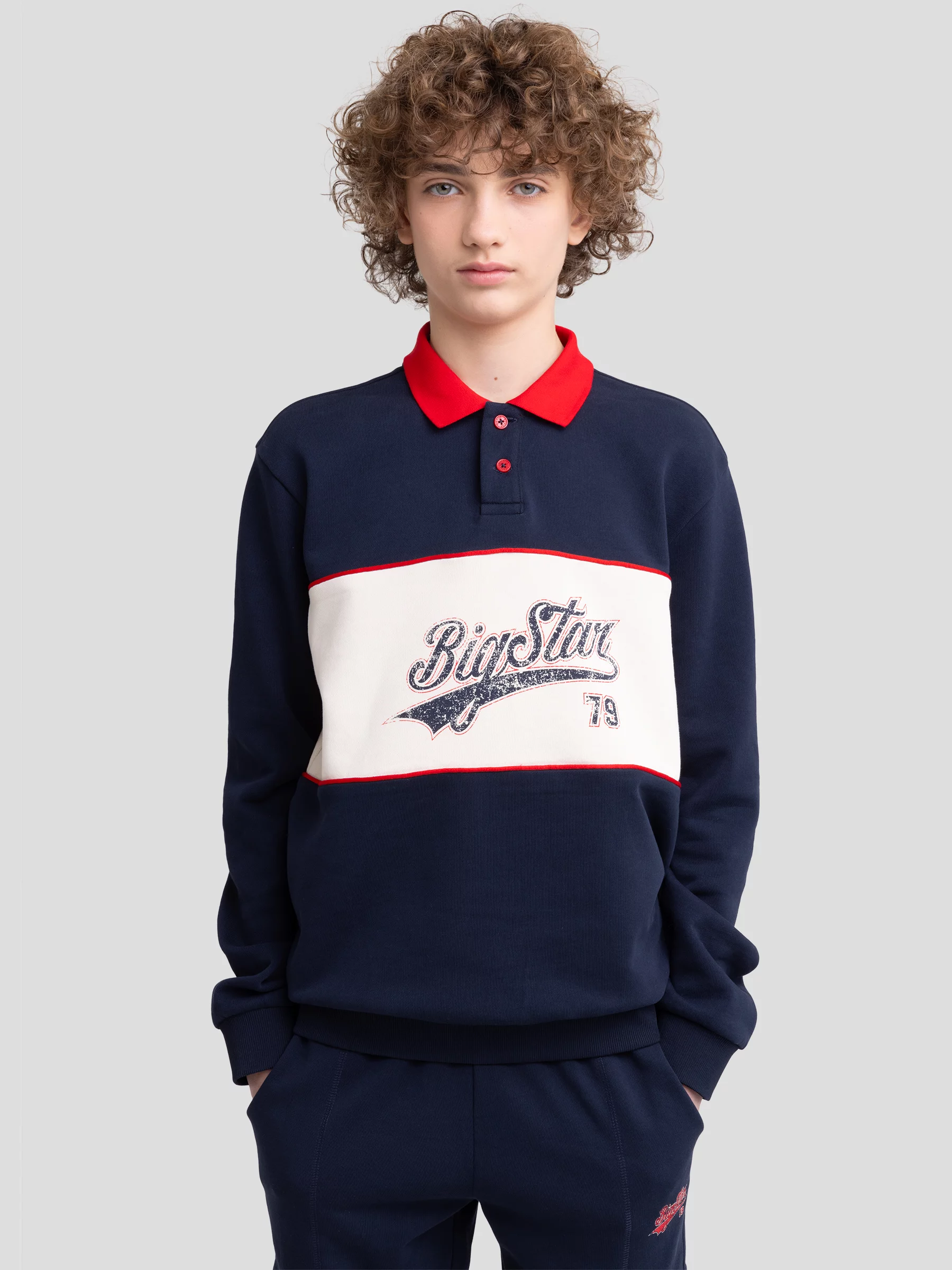 Bluza chłopięca polo granatowa Harmon 403