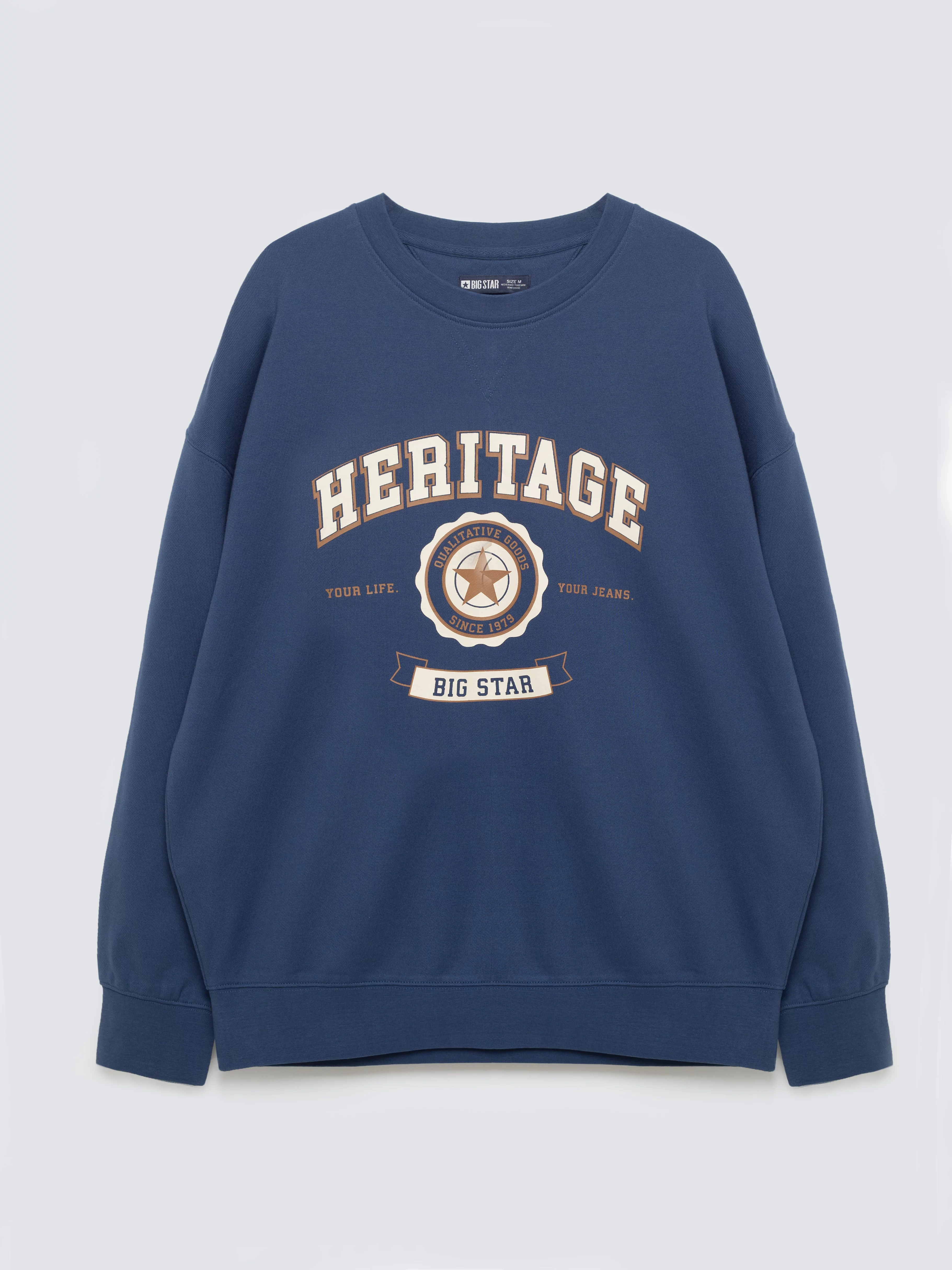 Bluza męska z nadrukiem niebieska Leonar 402