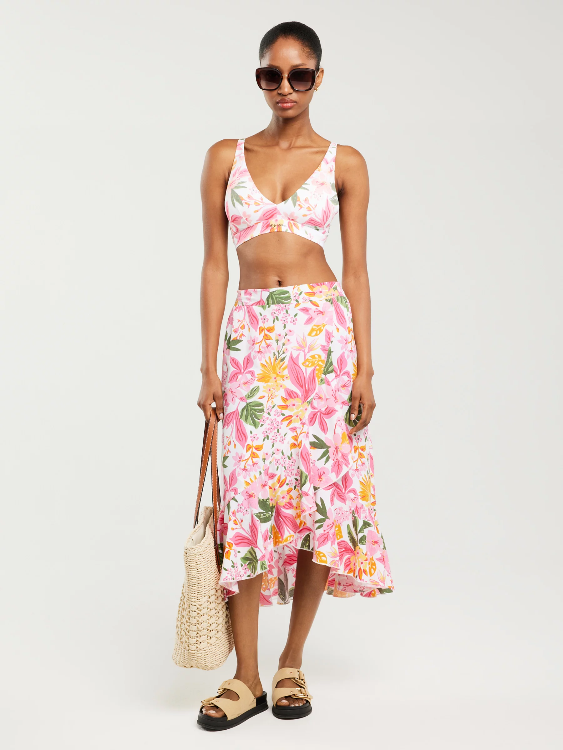 Góra od kostiumu kąpielowego z motywem kwiatowym Morra 000