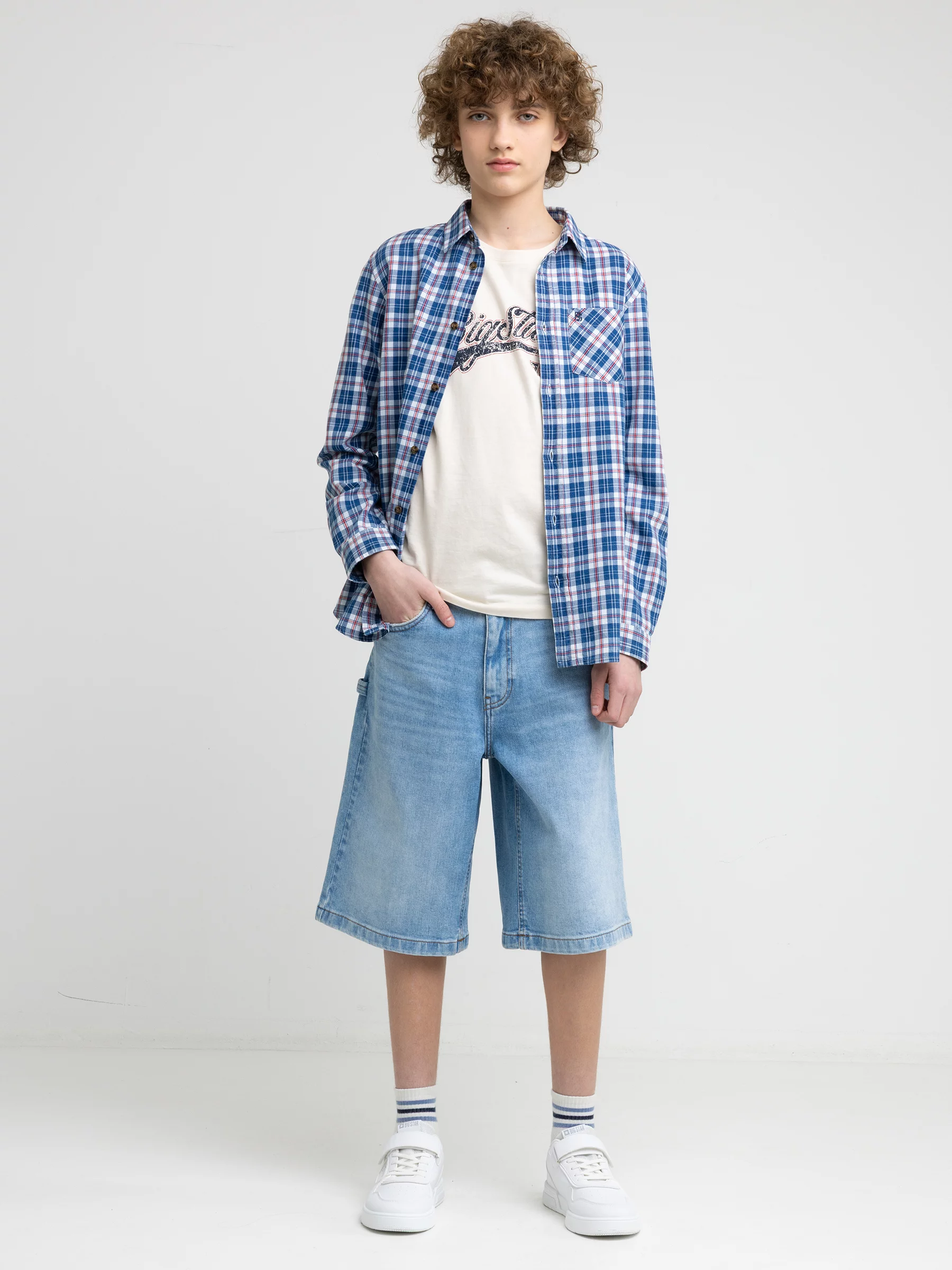 Szorty chłopięce jeansowe niebieskie Andys 143