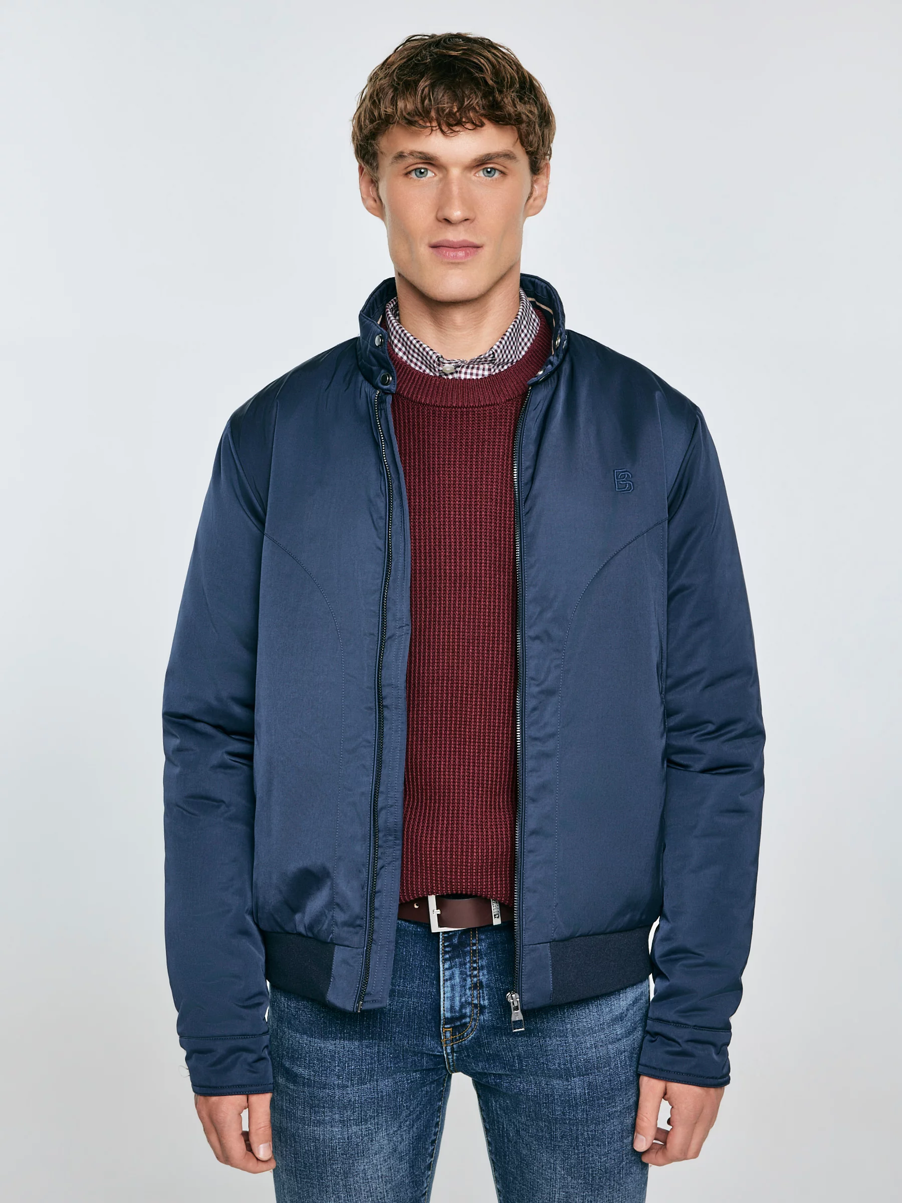 Kurtka męska typu harrington ocieplana granatowa Kye 403