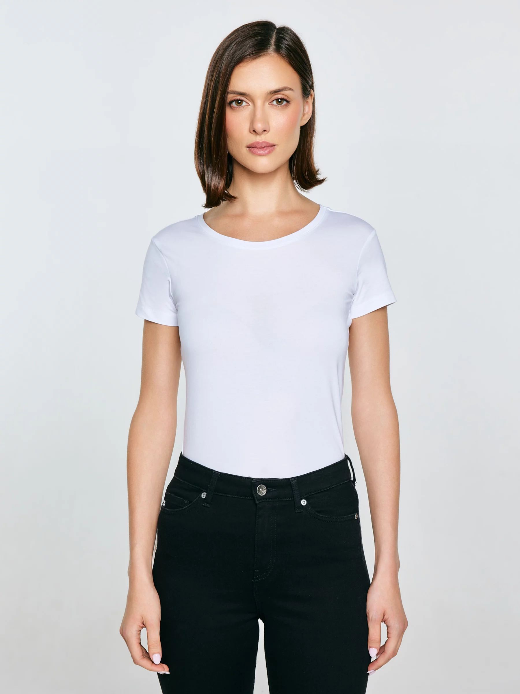 Koszulka damska z bawełny supima biała Supiclassica 101