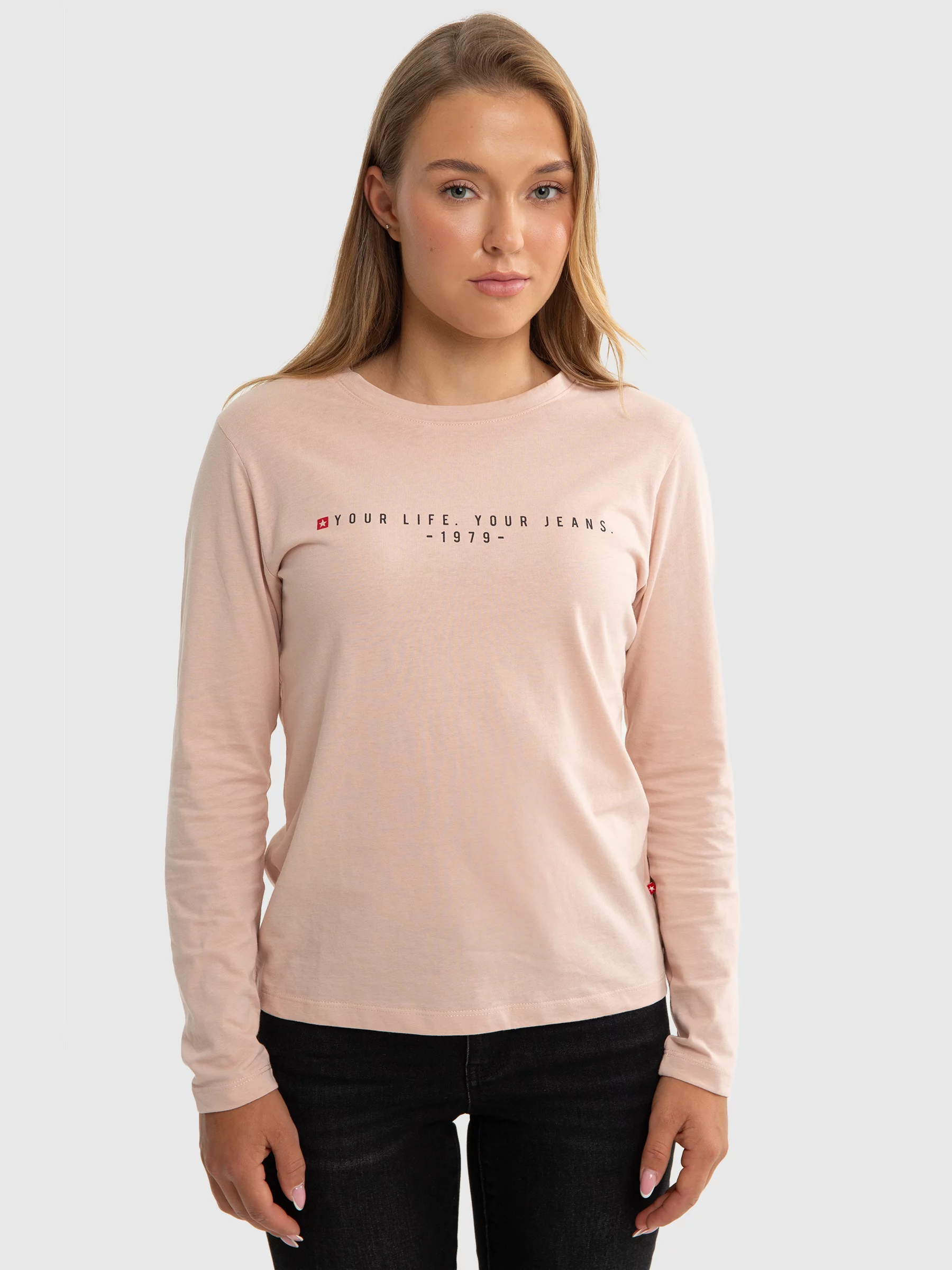 Bluzka dziewczęca longsleeve różowa Brina 600