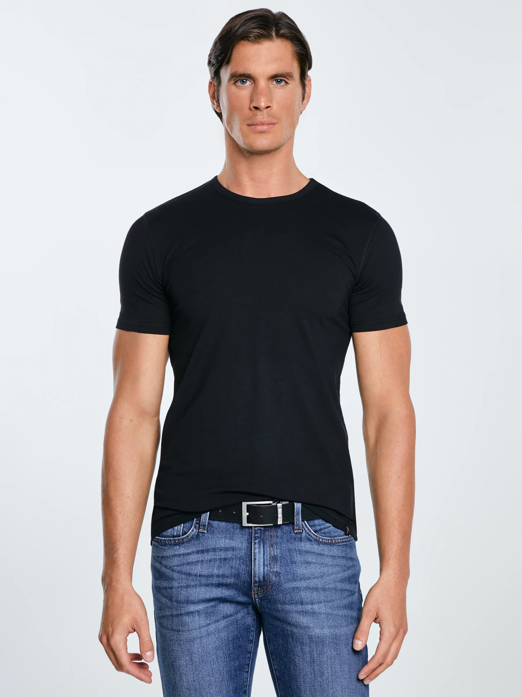 Koszulka męska z bawełny supima czarna Supiclassic 906