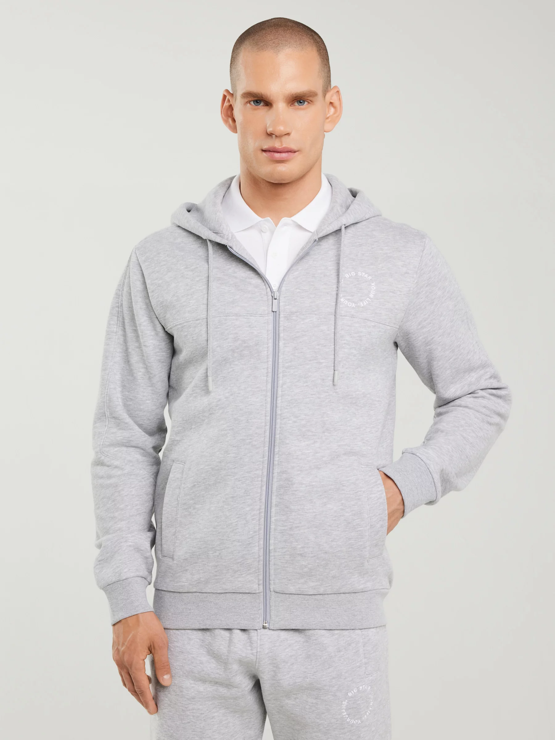 Bluza męska z kapturem szara Ajron 901/ Kersyn 901