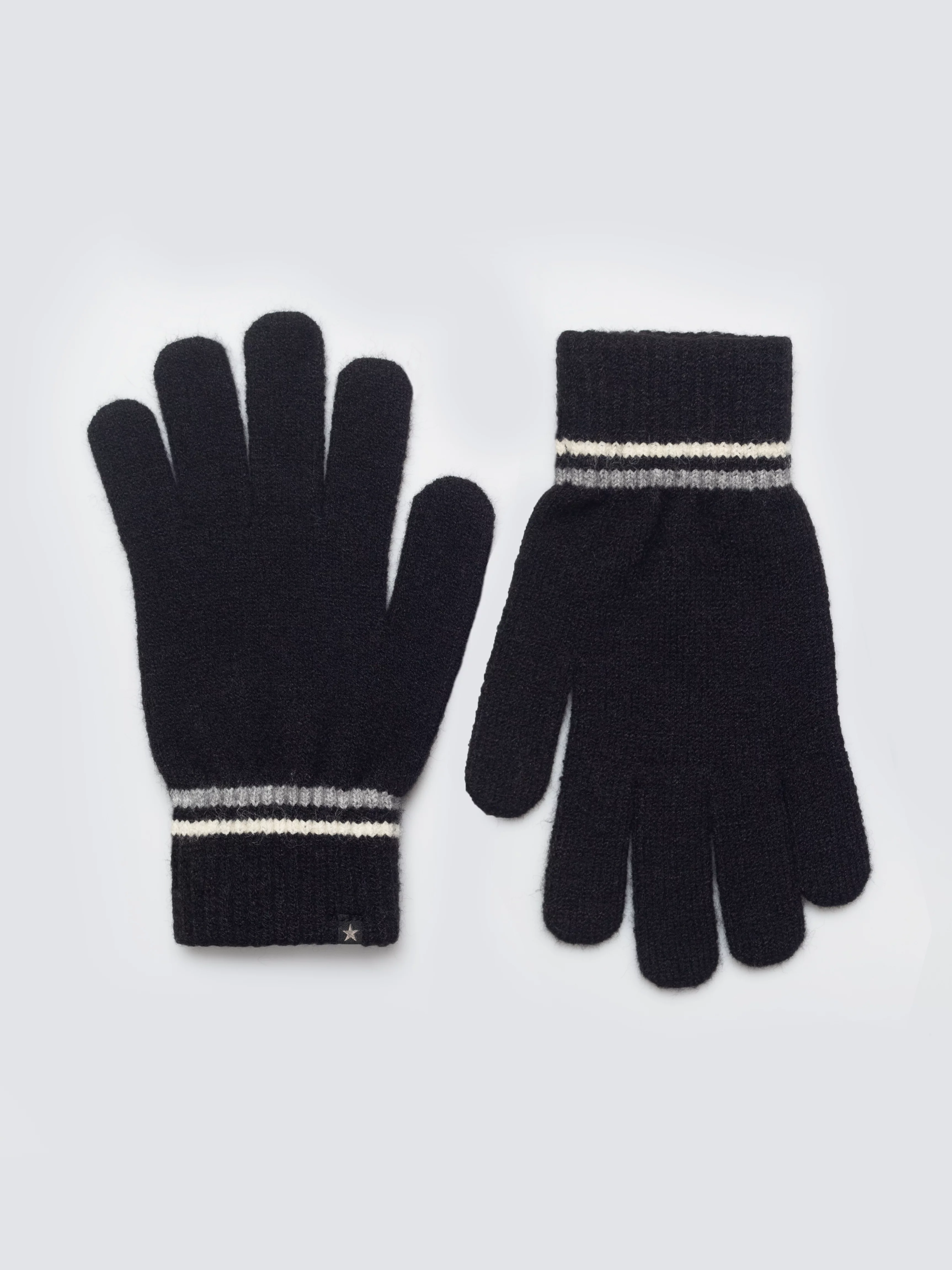 Rękawiczki męskie z kolorowym akcentem czarne Wandegorso 907