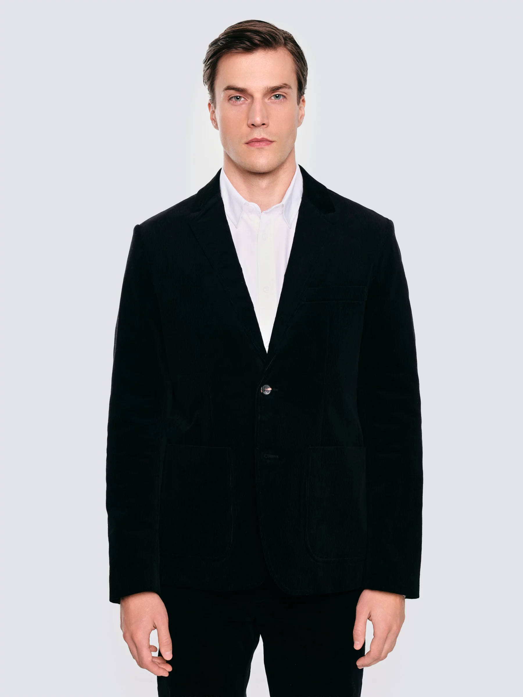 Marynarka męska sztruksowa czarna Pilos 906