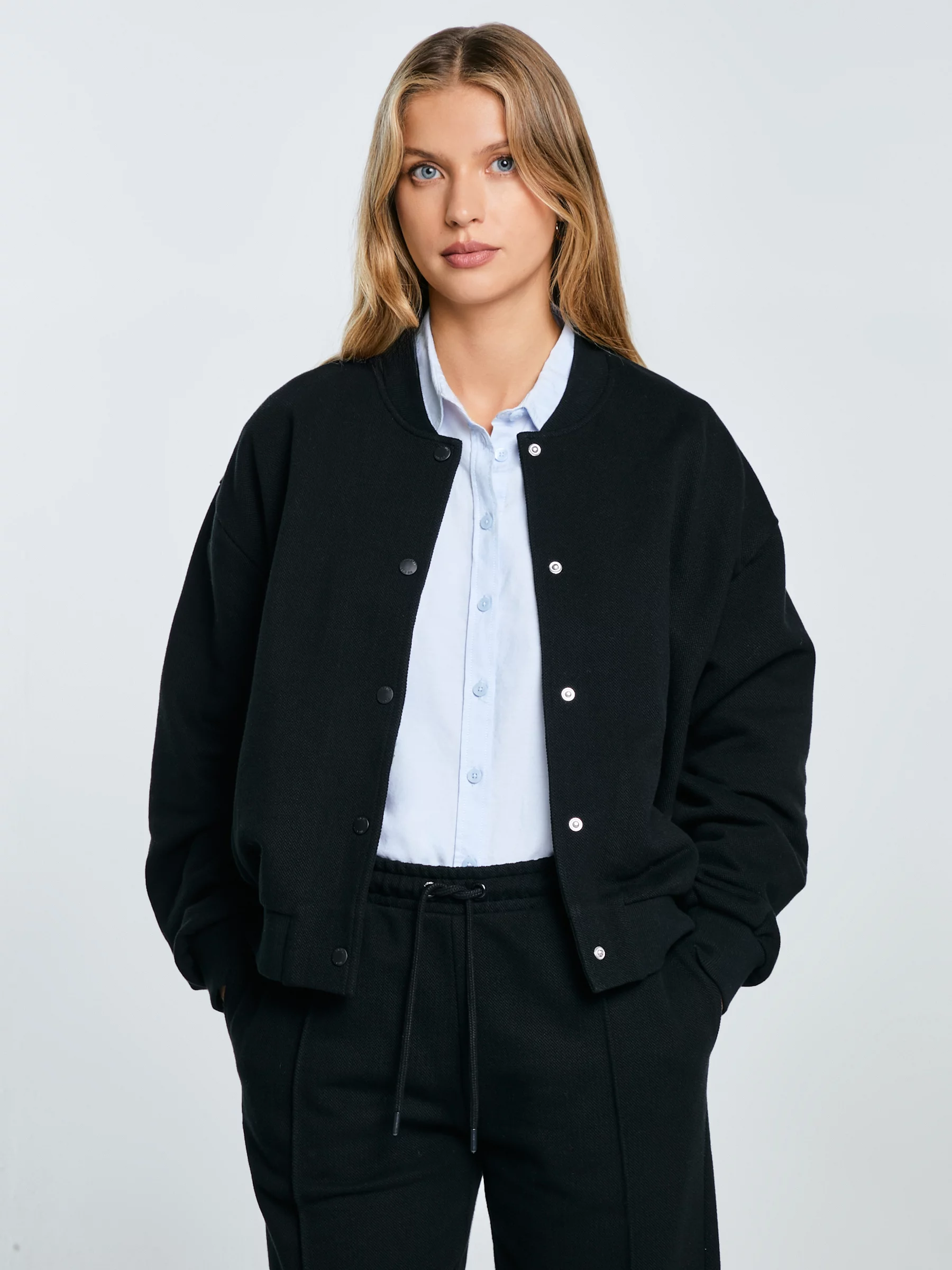 Bluza damska bomber czarna Pixelina 906