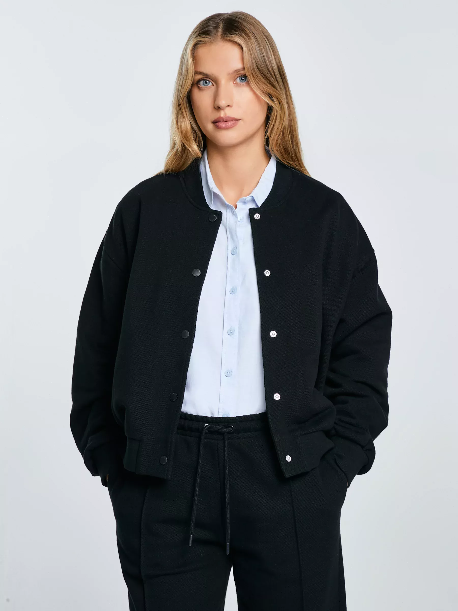 Bluza damska bomber czarna Pixelina 906