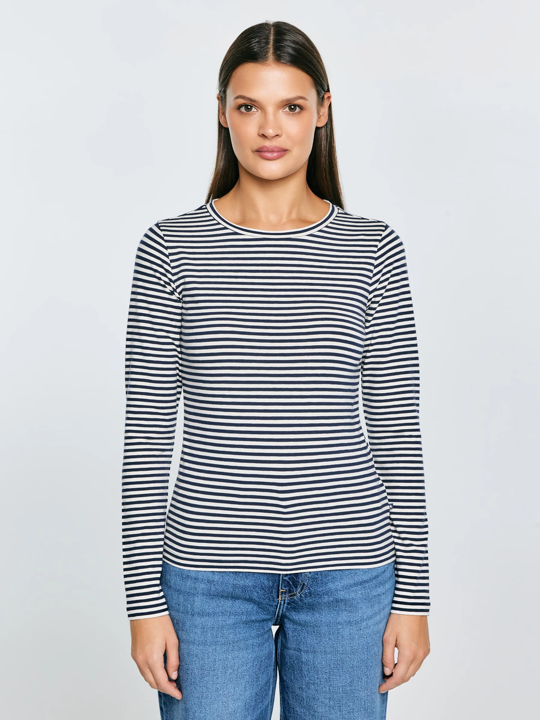 Bluzka damska w paski granatowa Vensa 403