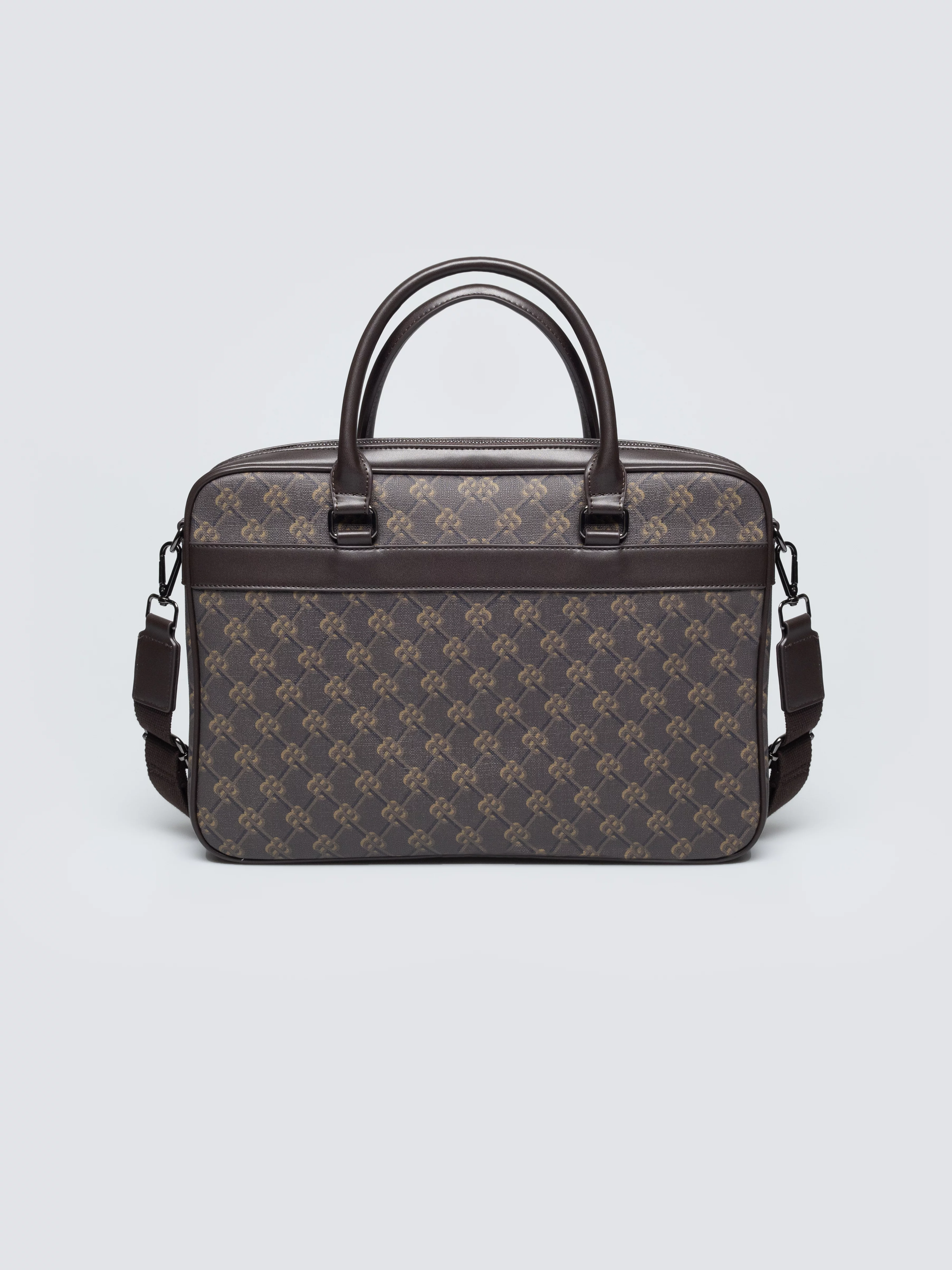Torba na laptopa z monogramem brązowa Revon 803