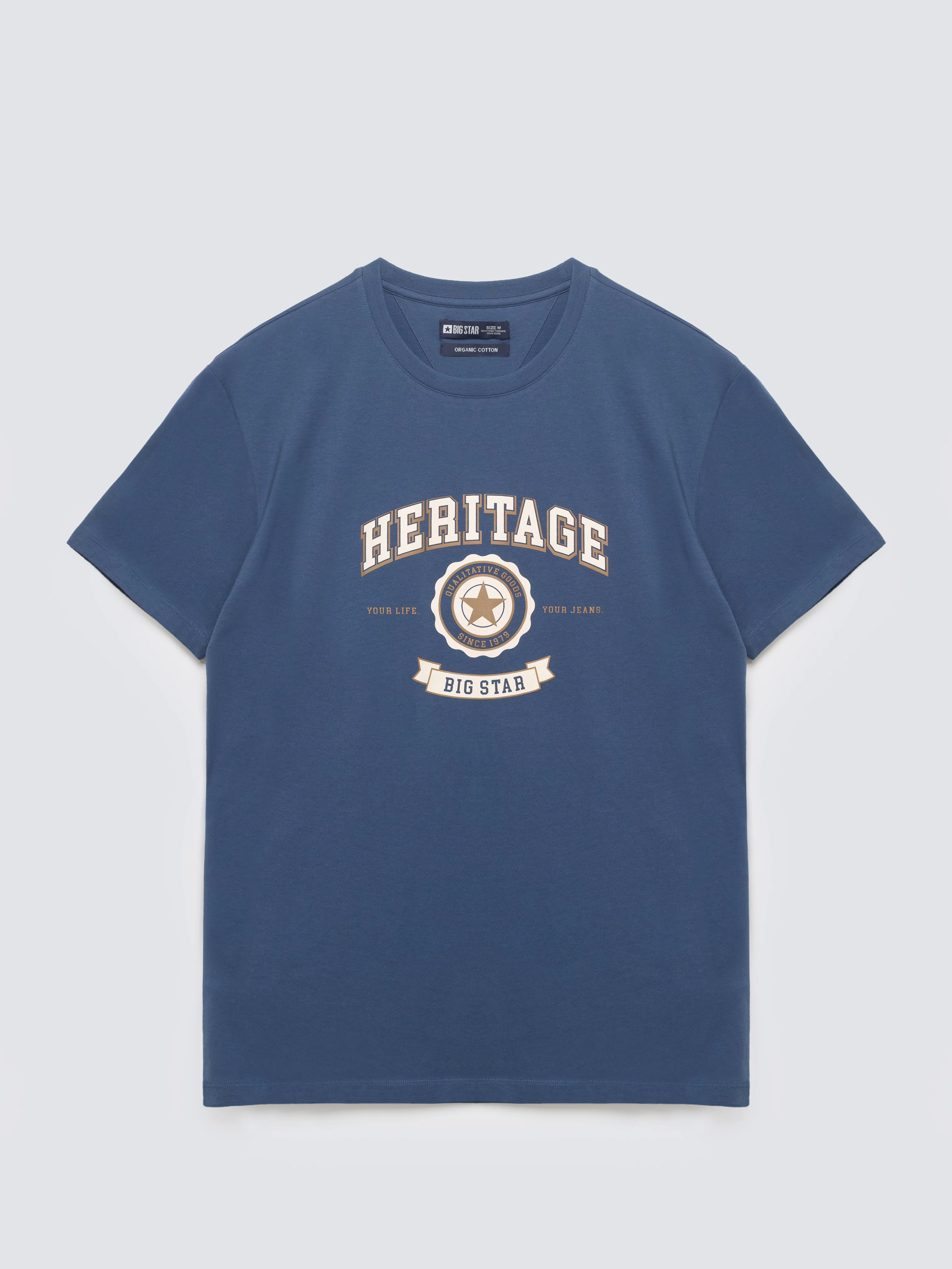 Koszulka męska z nadrukiem niebieska Feren 402