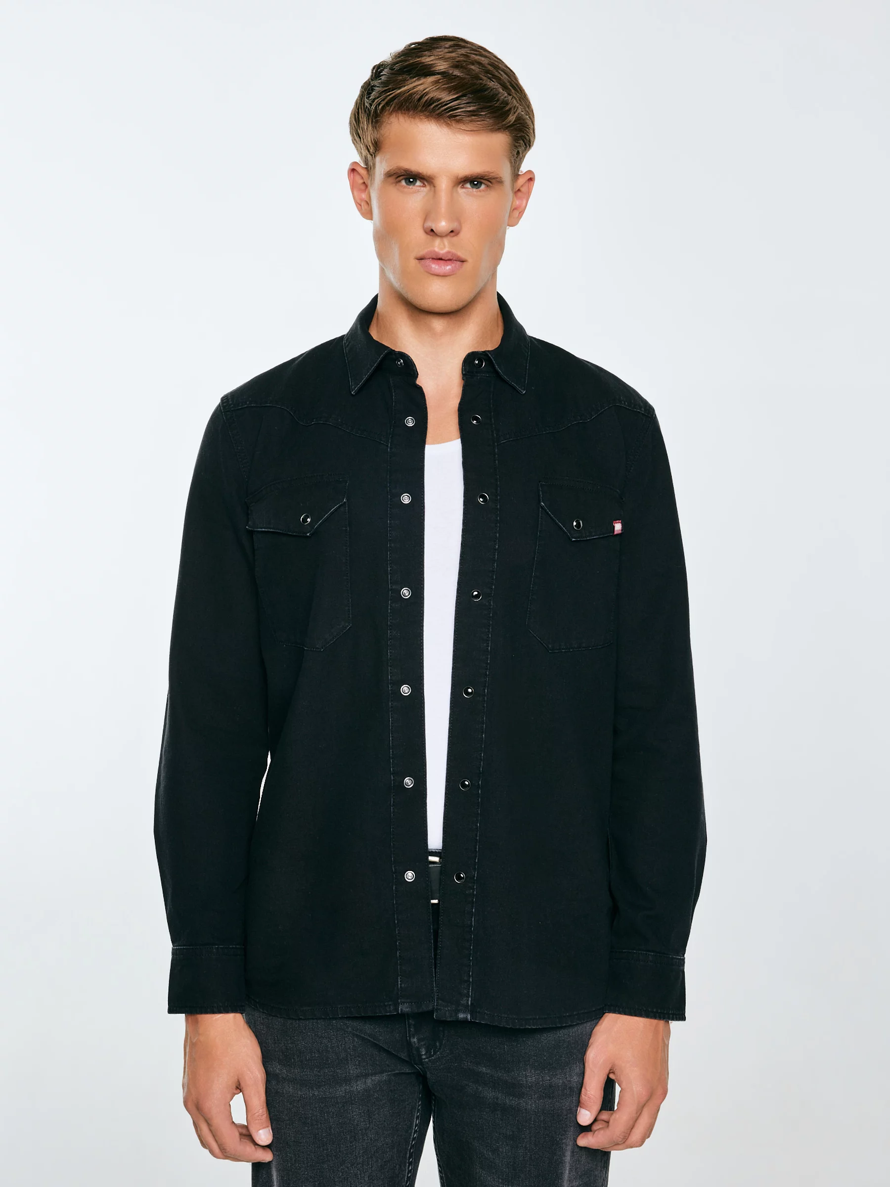 Koszula męska jeansowa czarna Buck 927