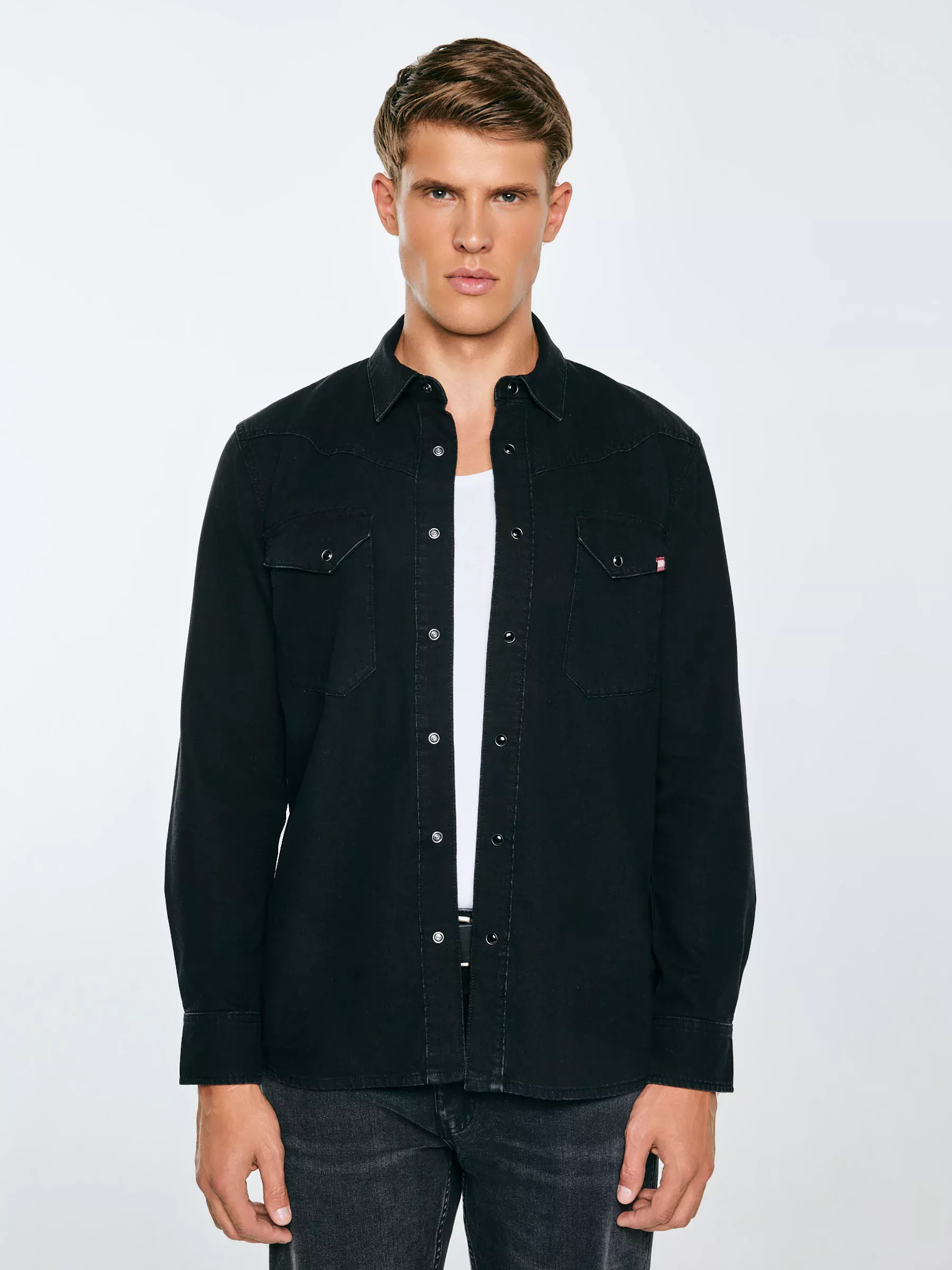 Koszula męska jeansowa czarna Buck 927