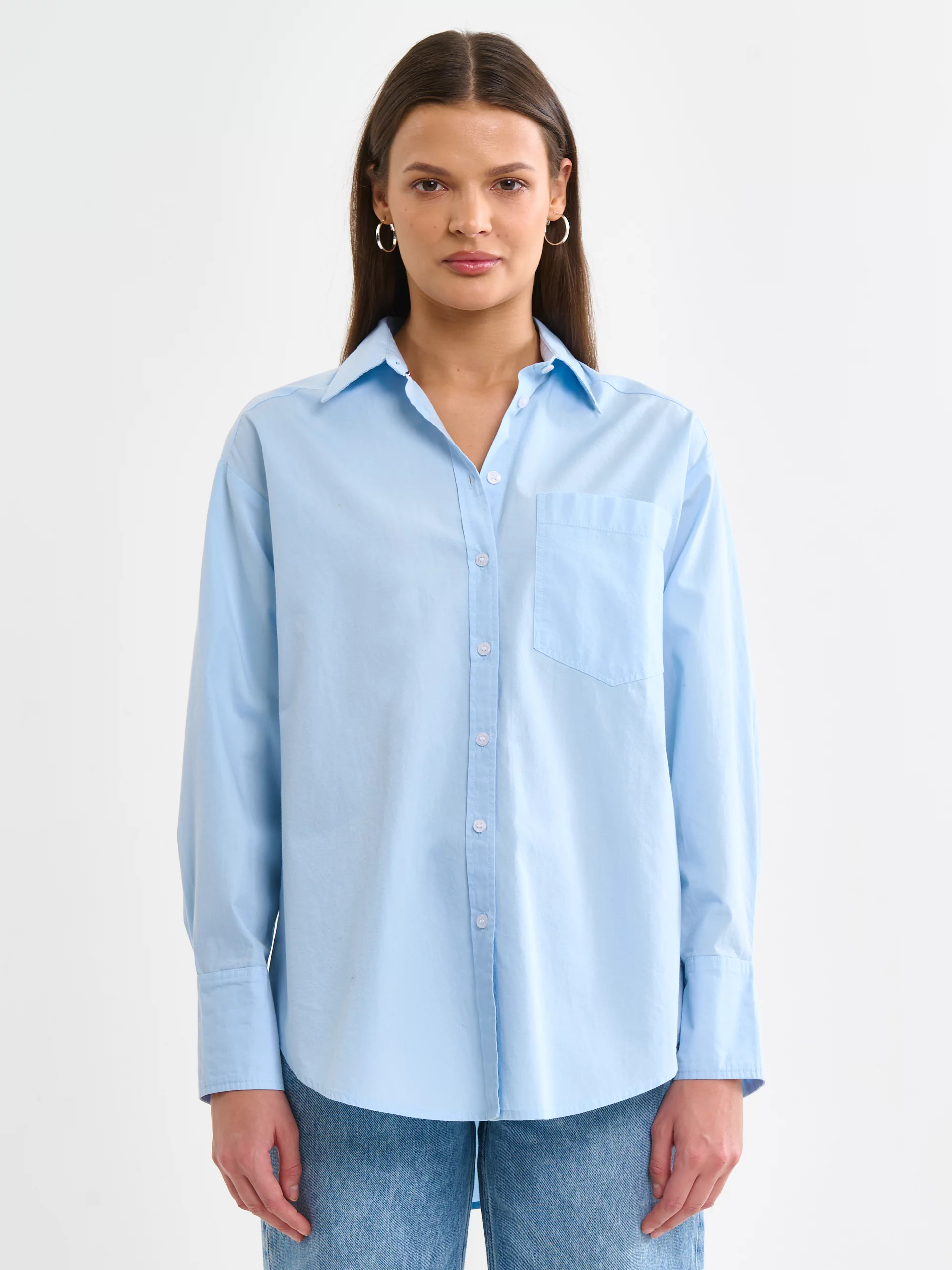 Koszula damska oversize niebieska Lamesa 400