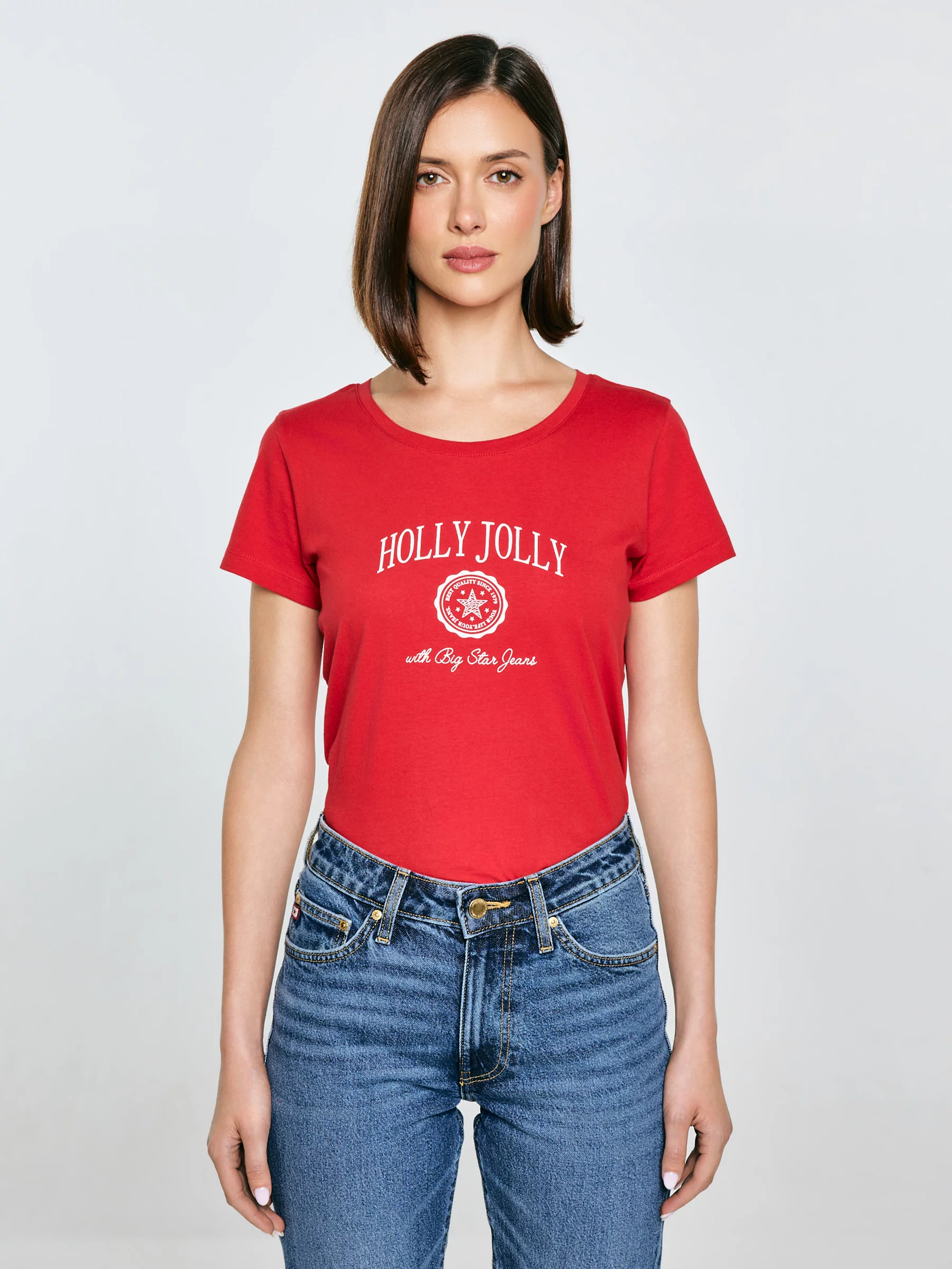 Koszulka damska z nadrukiem czerwona Serra 603