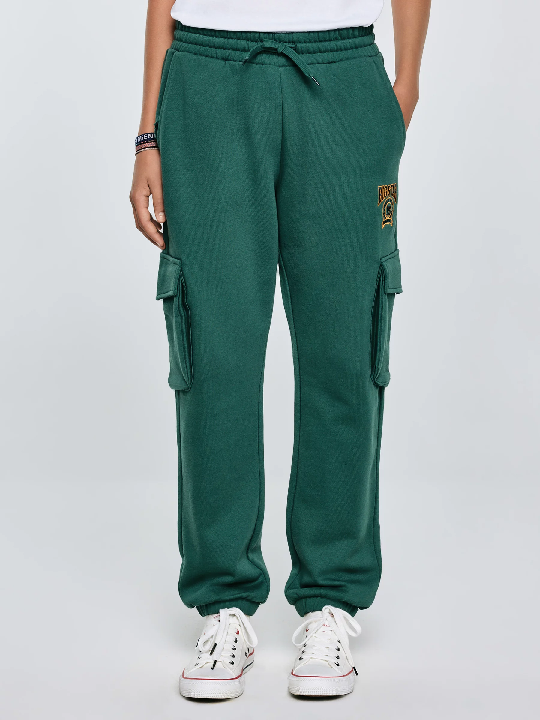 Spodnie chłopięce dresowe cargo khaki Cargir 304