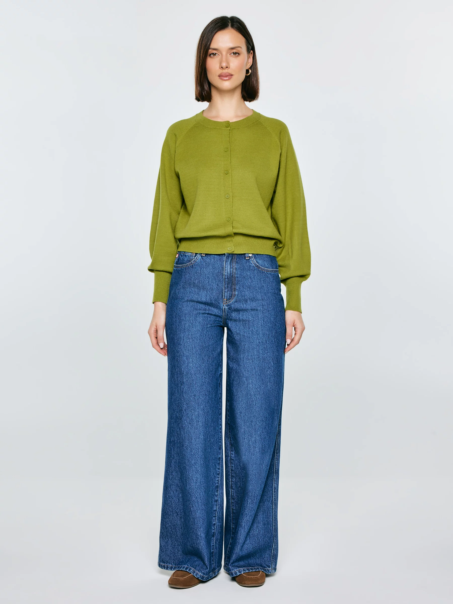 Kardigan damski z wiskozy zielony Suzana 301