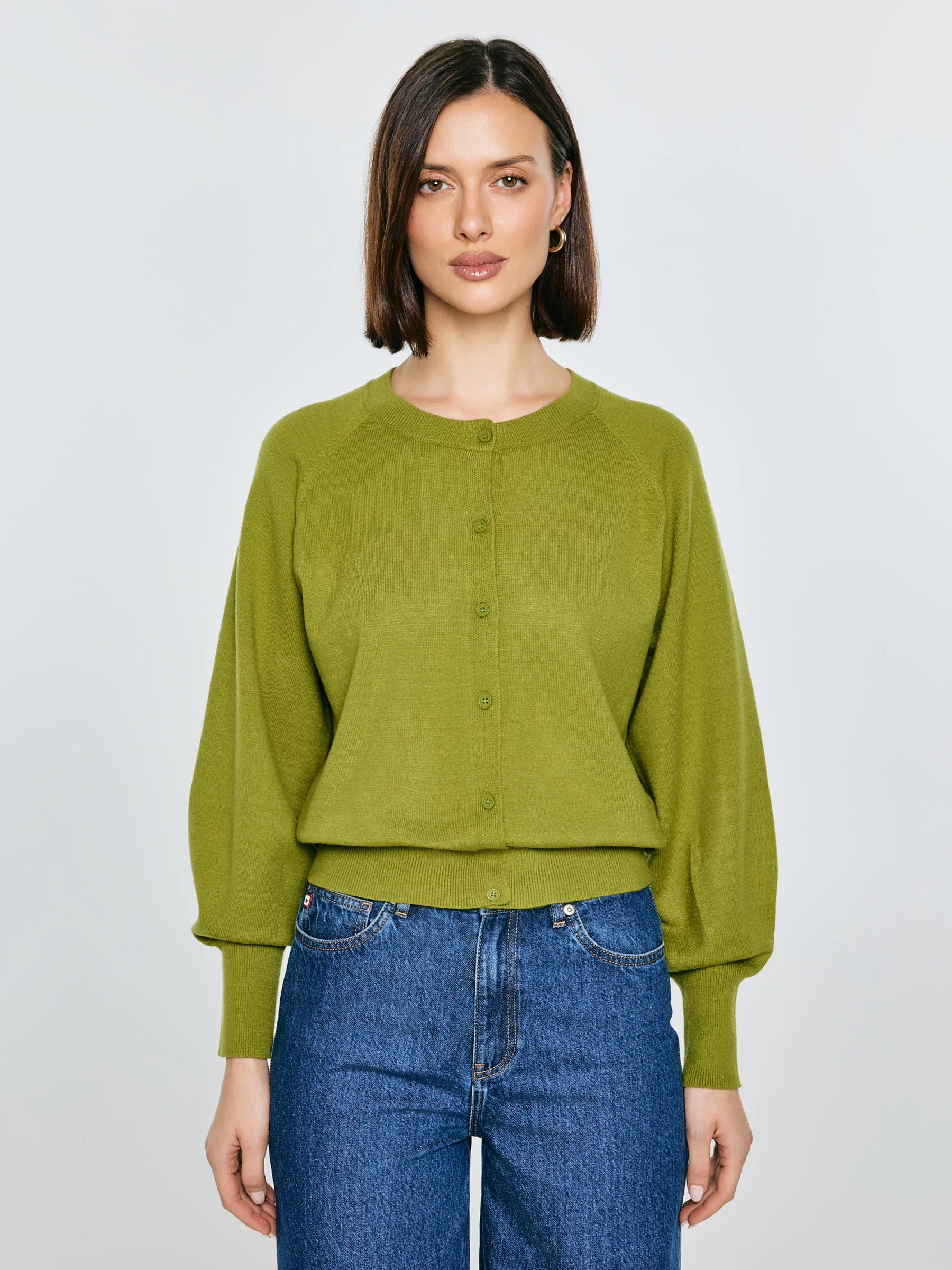 Kardigan damski z wiskozy zielony Suzana 301