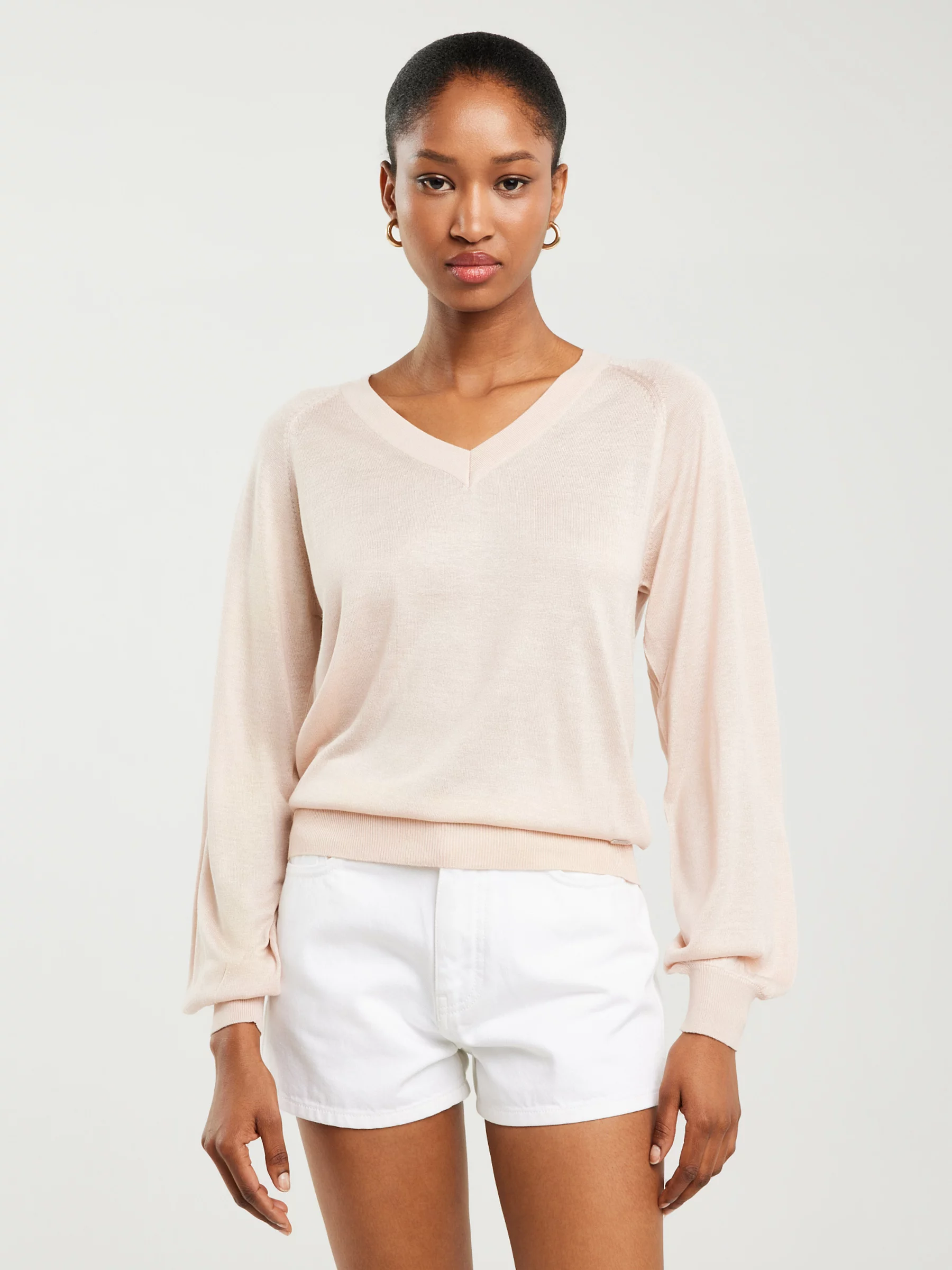 Sweter damski z wiskozy beżowy Simona 800