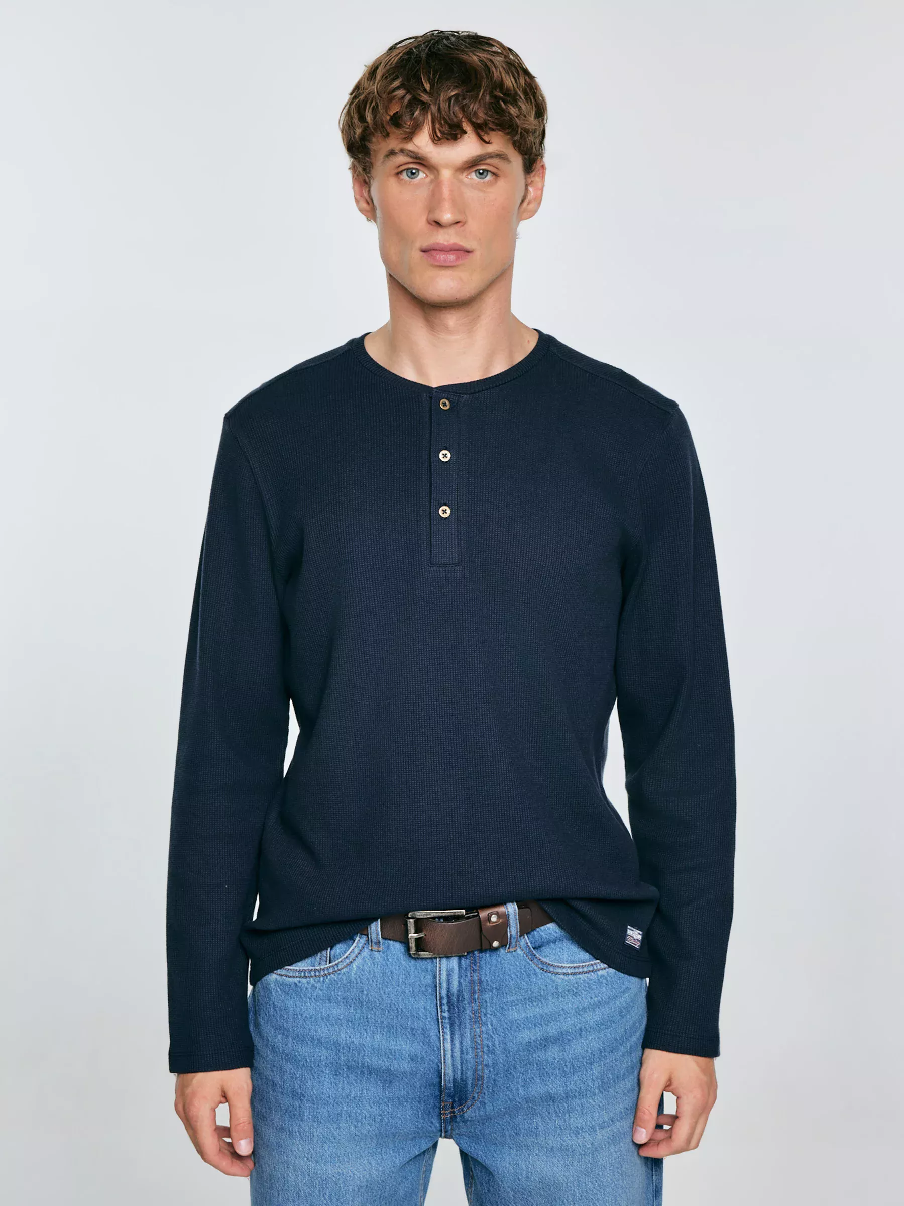 Koszulka męska z długim rękawem granatowa Merrter 403