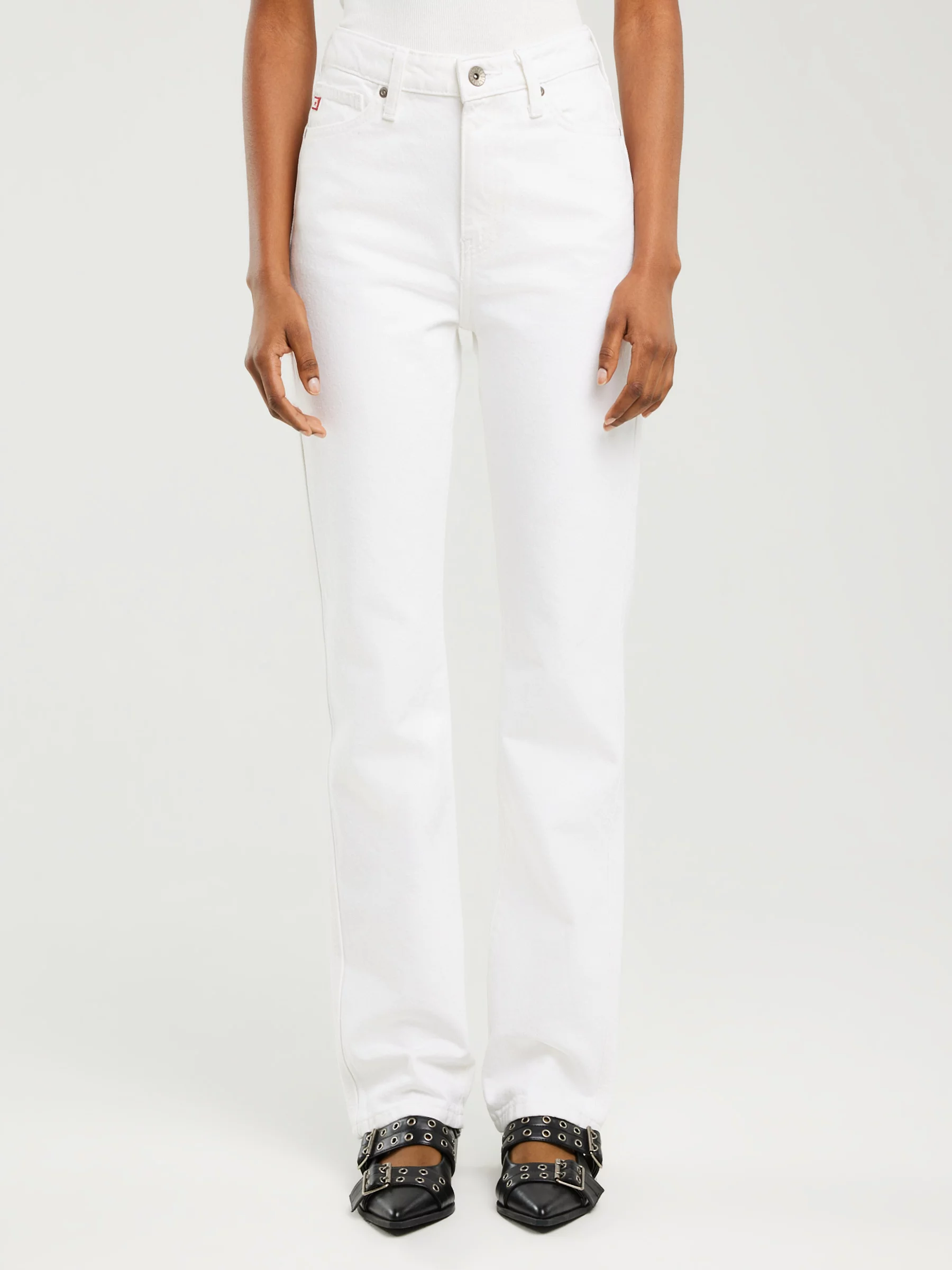 Jeansy damskie z prostą nogawką białe Winona 101