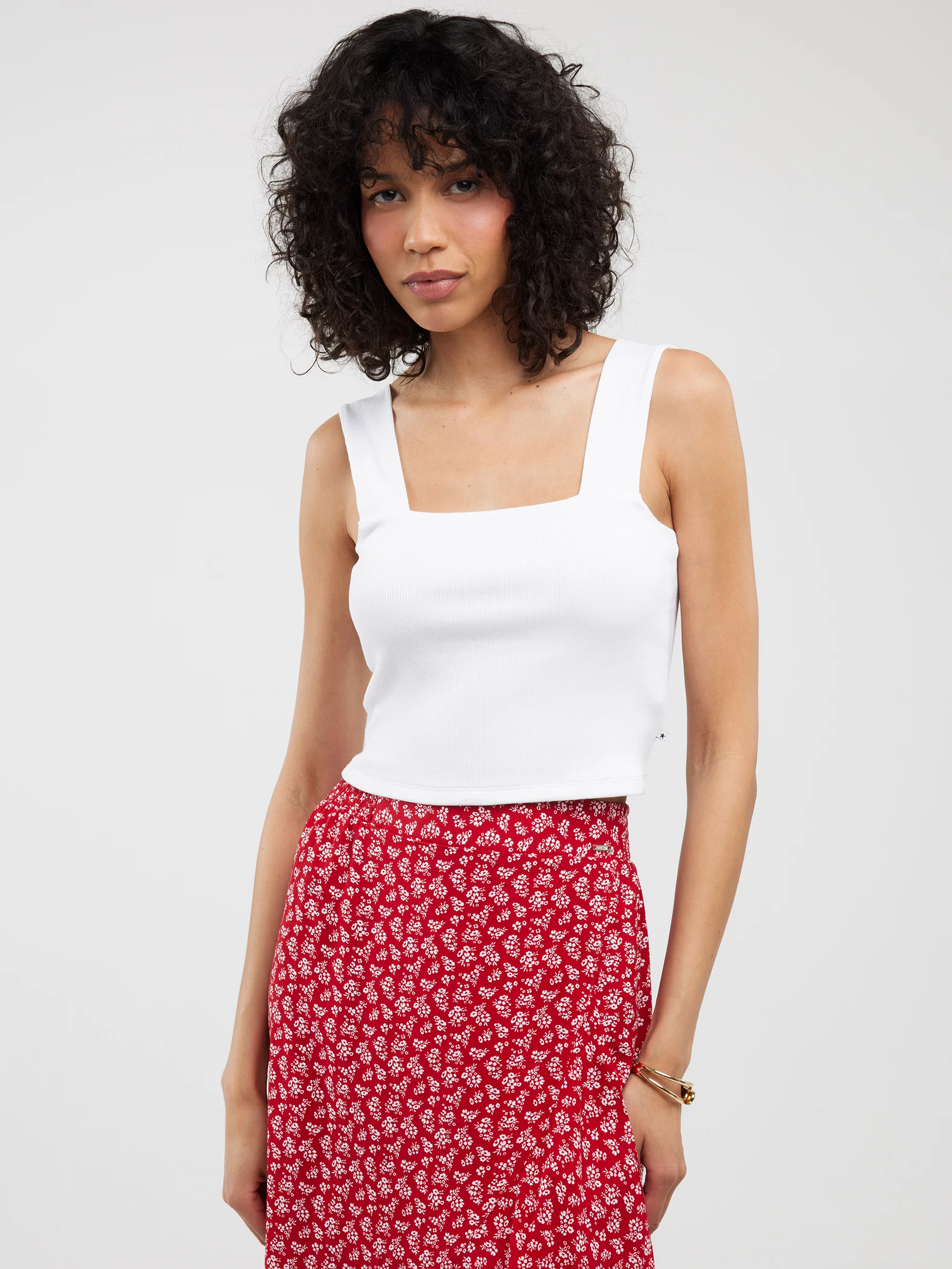 Top damski w prążek biały Serecona 101