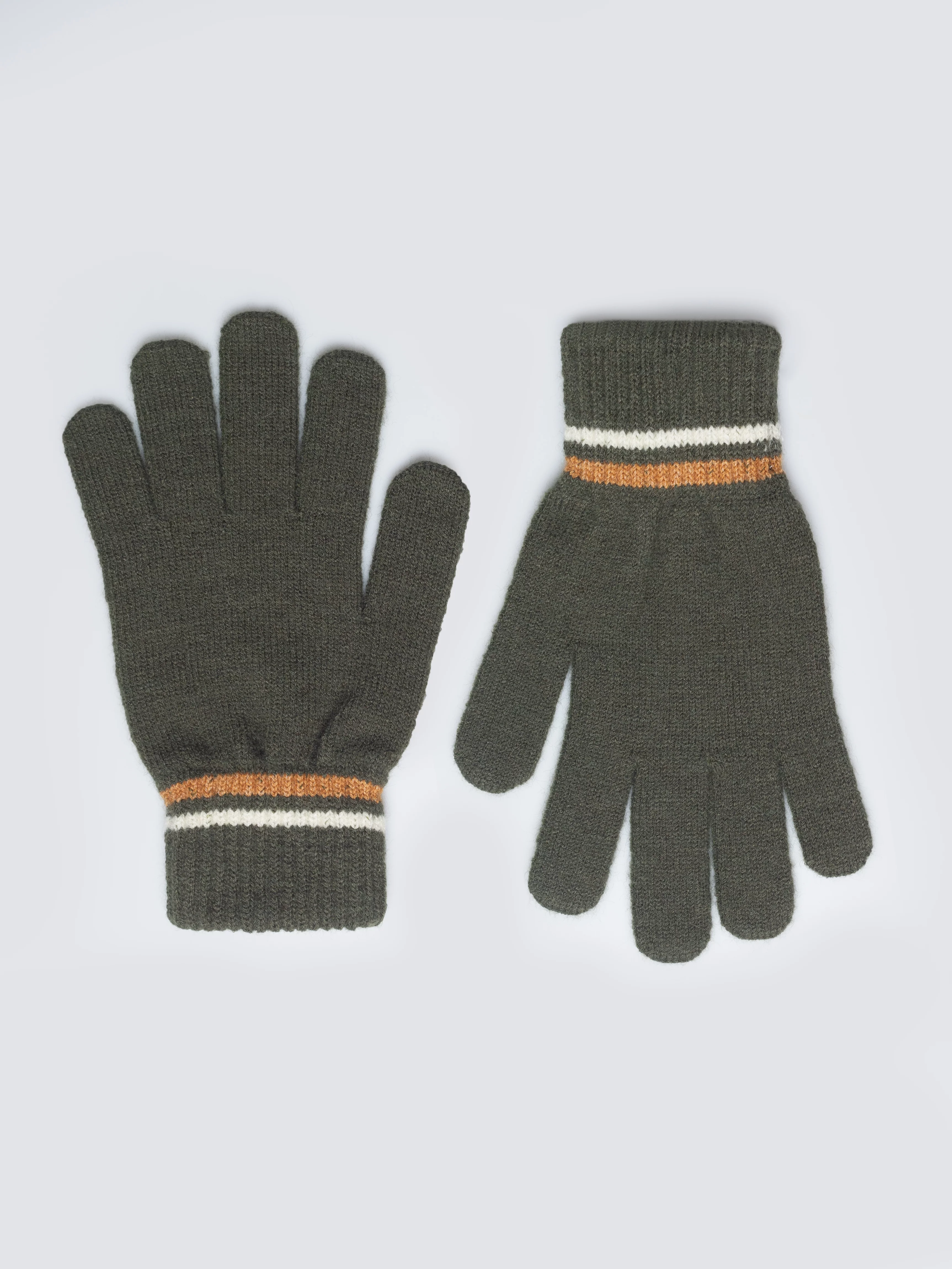 Rękawiczki męskie z kolorowym akcentem khaki Wandegorso 303