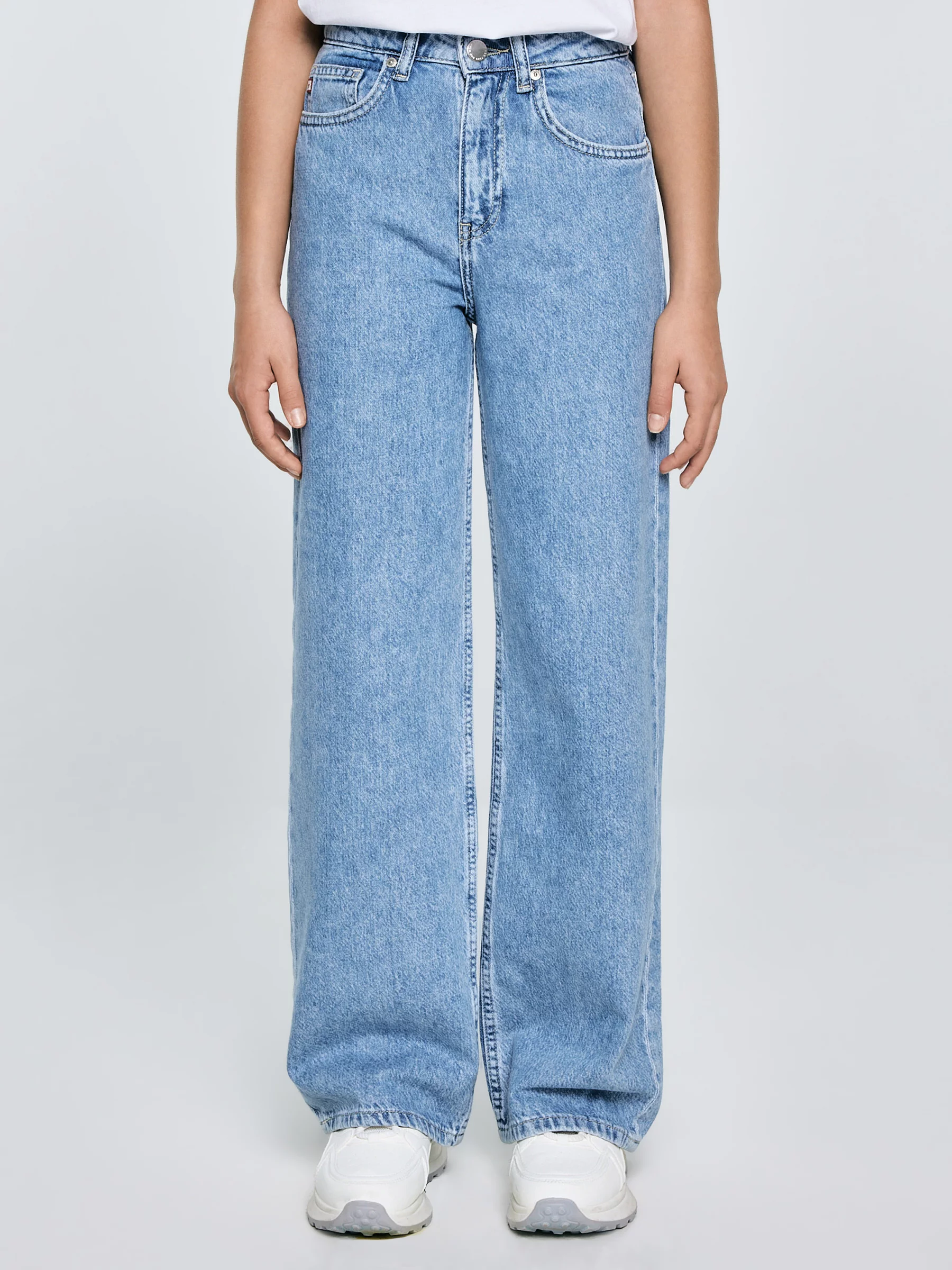 Jeansy dziewczęce z szeroką nogawką niebieskie Natalie 194