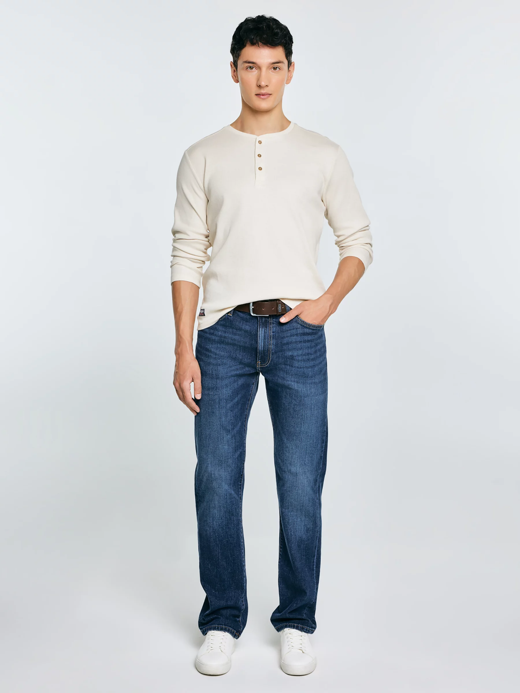 Bluzka męska z długim rękawem kremowa Merrts 103