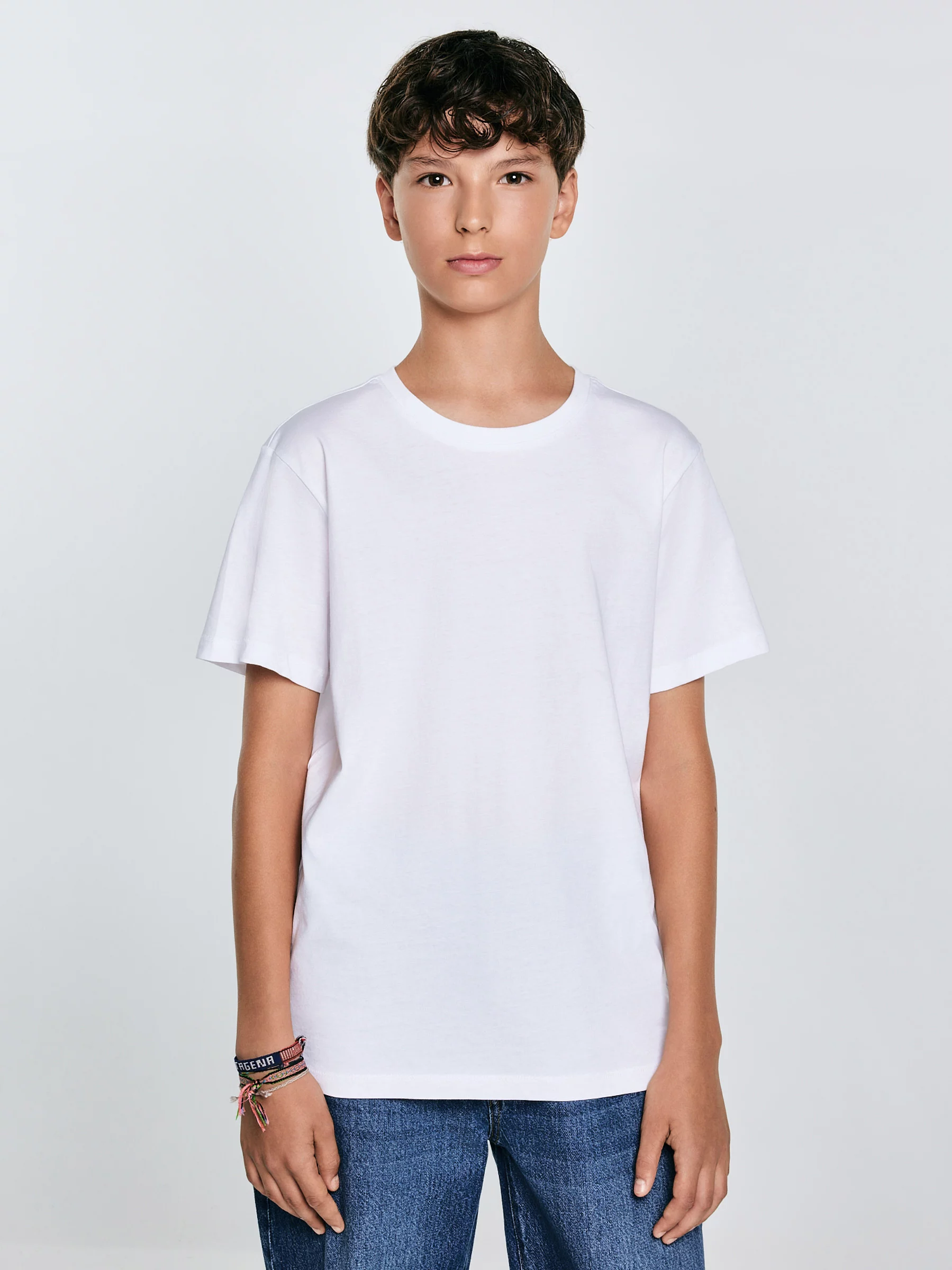 Koszulka chłopięca z krótkim rękawem biała Basser 101