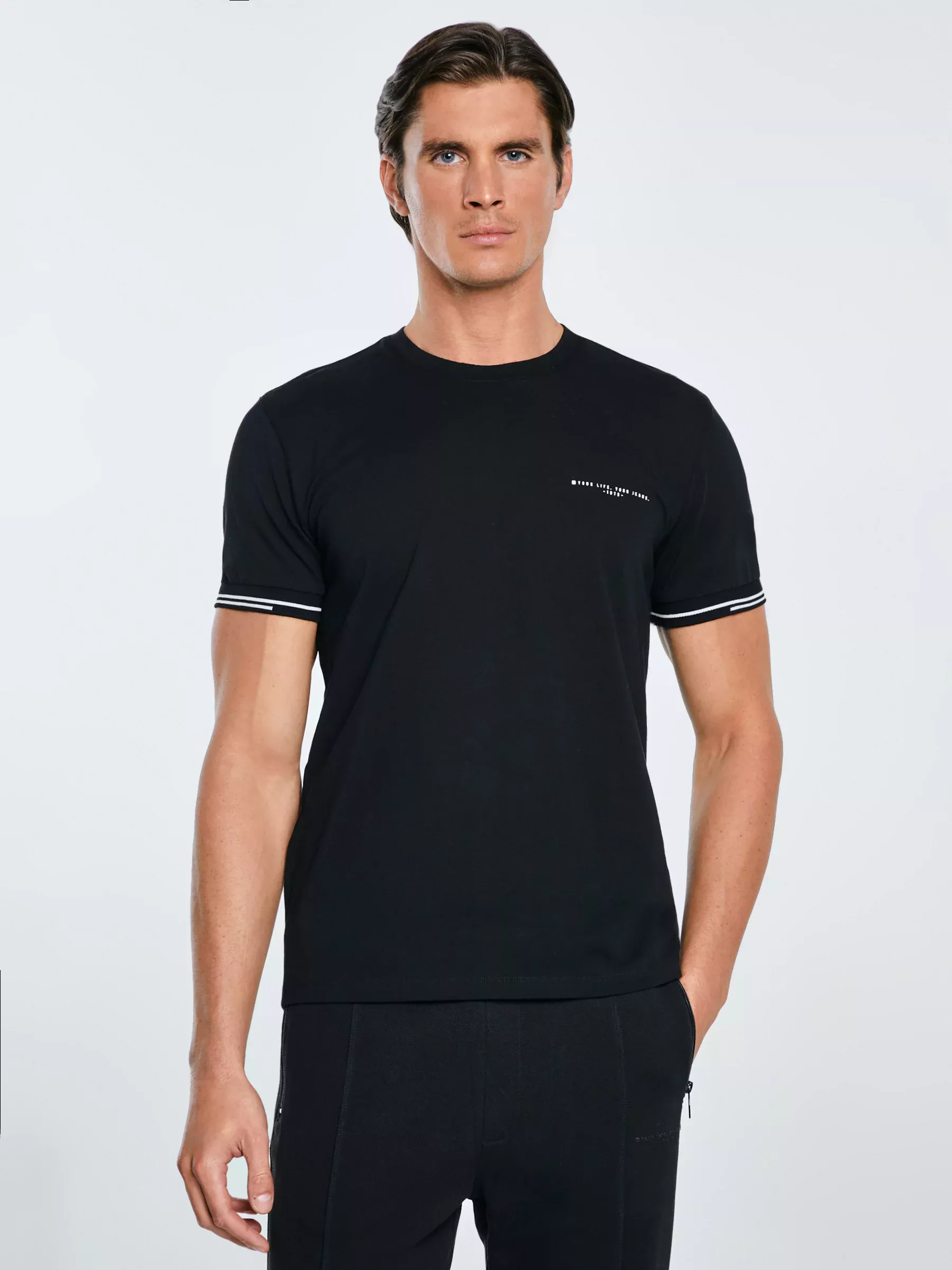 Koszulka męska bawełniana z logo BIG STAR czarna Wlader 906