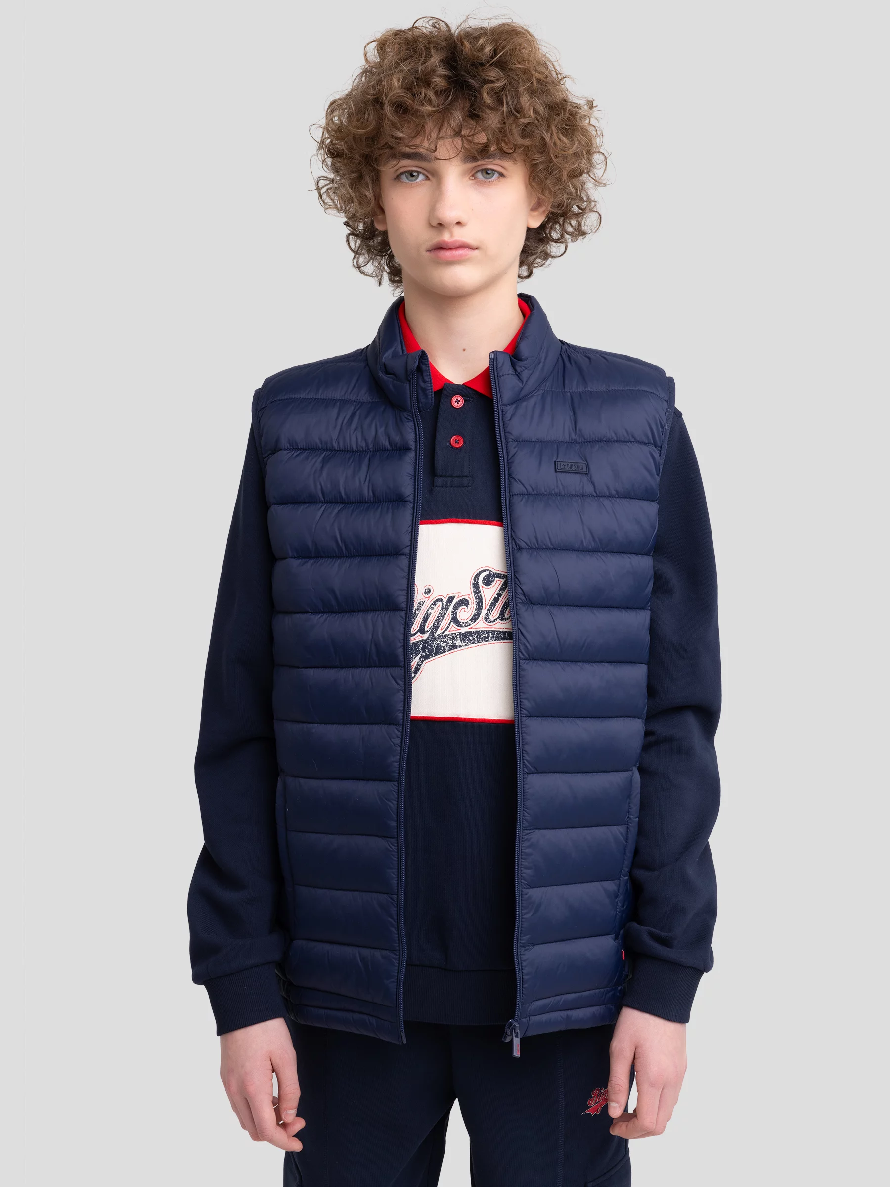 Kamizelka chłopięca pikowana granatowa Grimbo 403