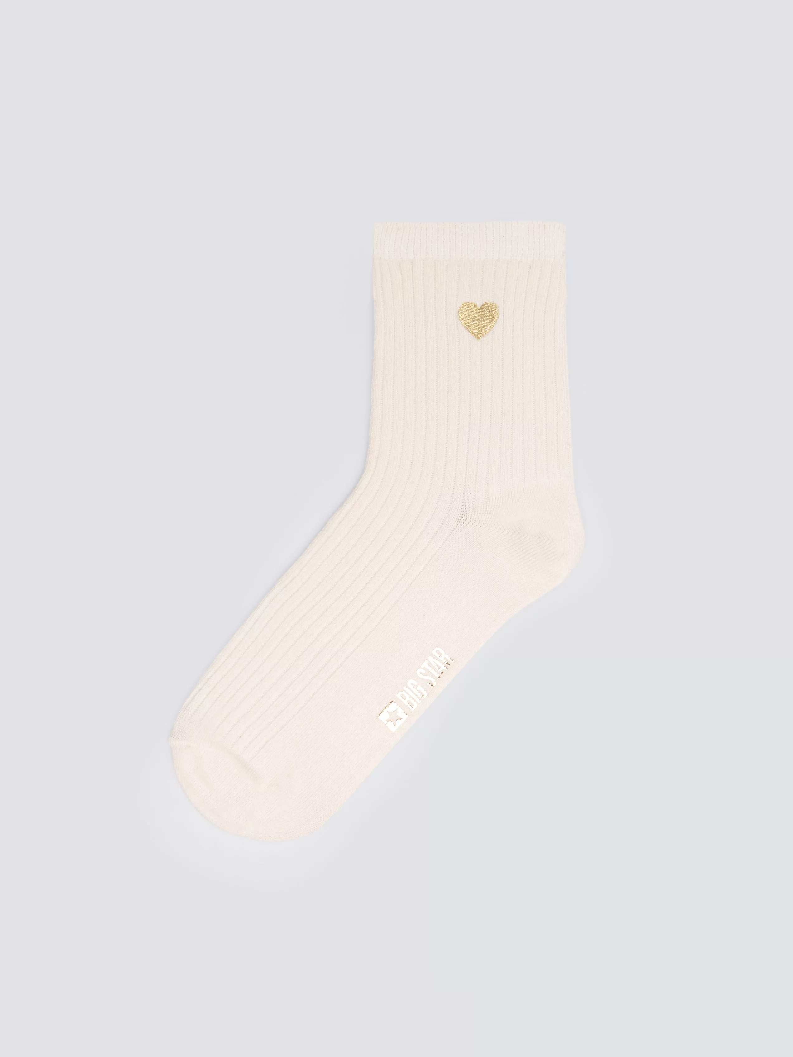 Skarpety damskie prążkowane kremowe Sonja 102