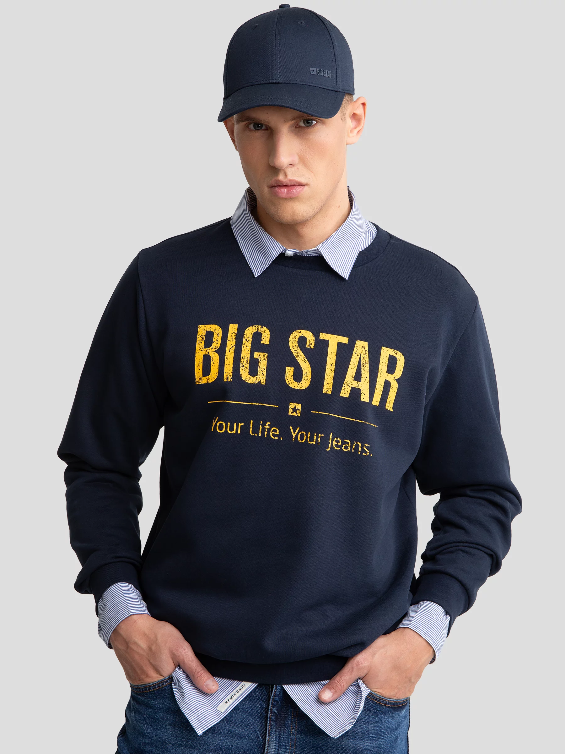 Bluza męska z logo BIG STAR granatowa Setor 403