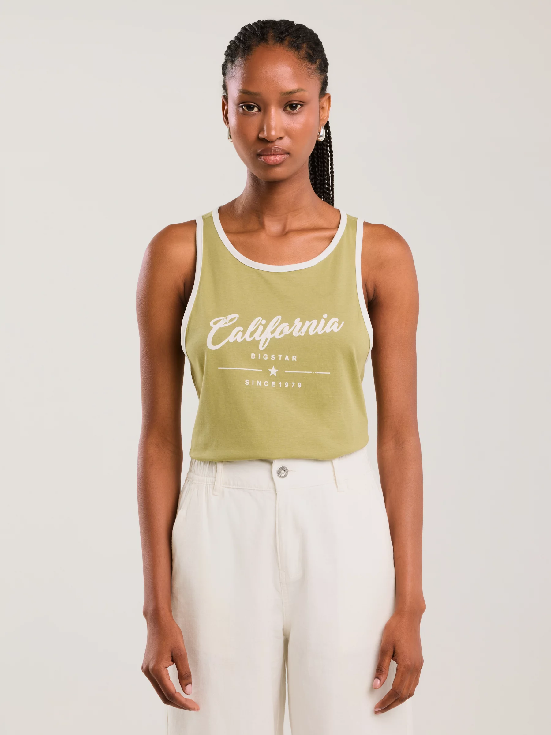 Koszulka damska na ramiączkach khaki Witalina 303