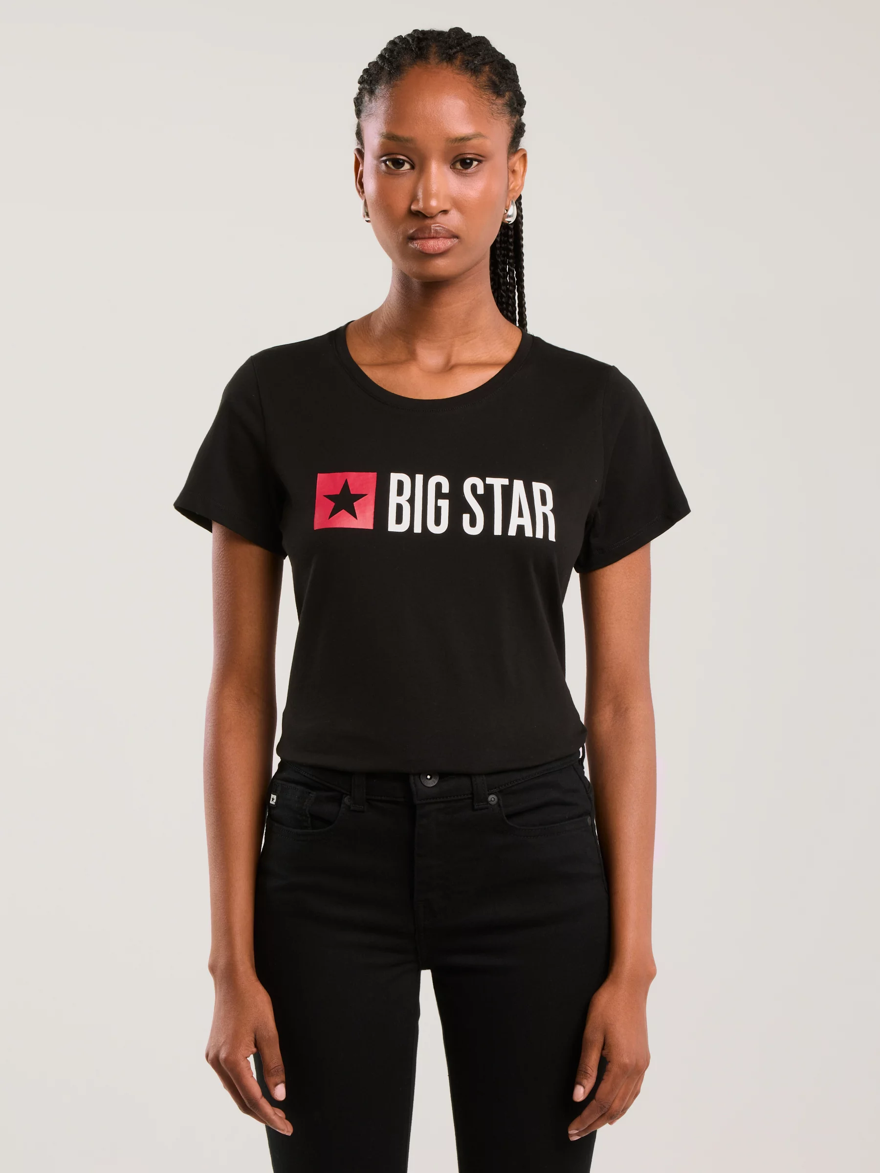 Koszulka damska z logo czarna Risma 906