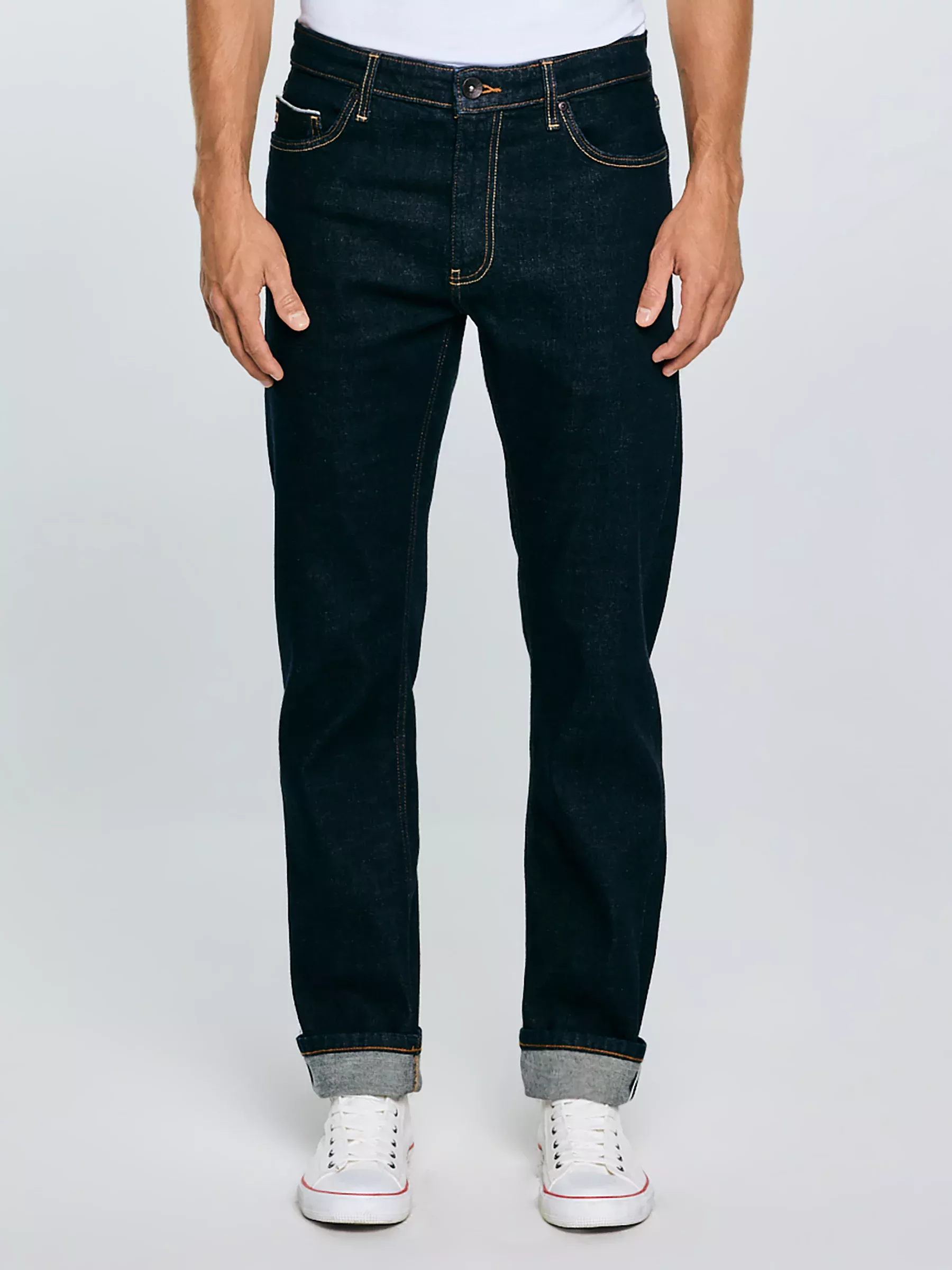 Jeansy męskie z prostą nogawką granatowe Colt 640