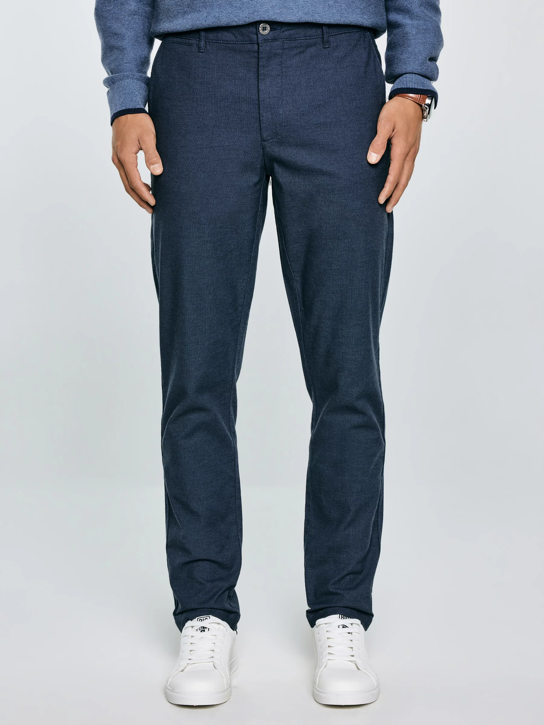 Spodnie męskie chinosy granatowe Erhati 403